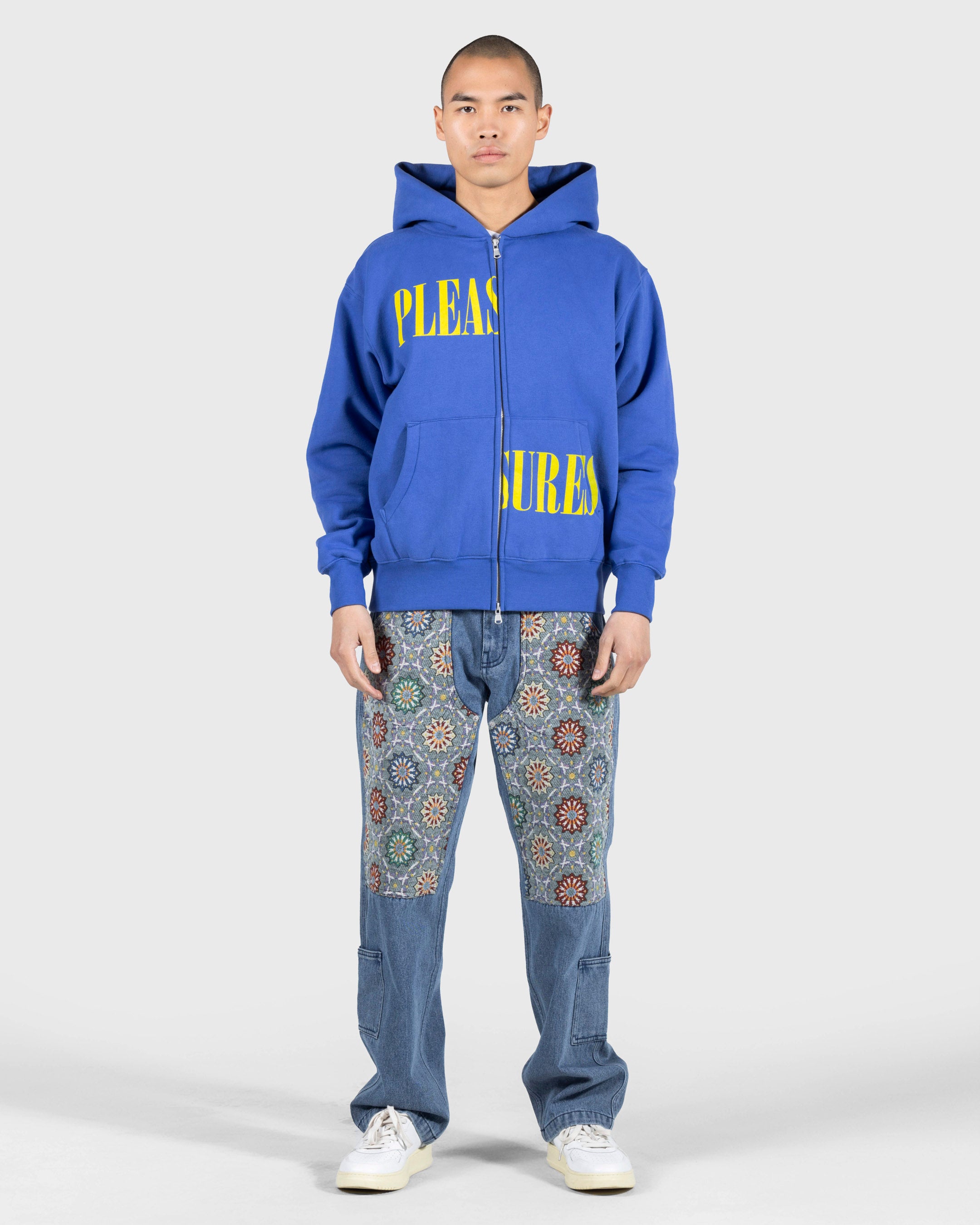 Split Zip Hoodie - Blue