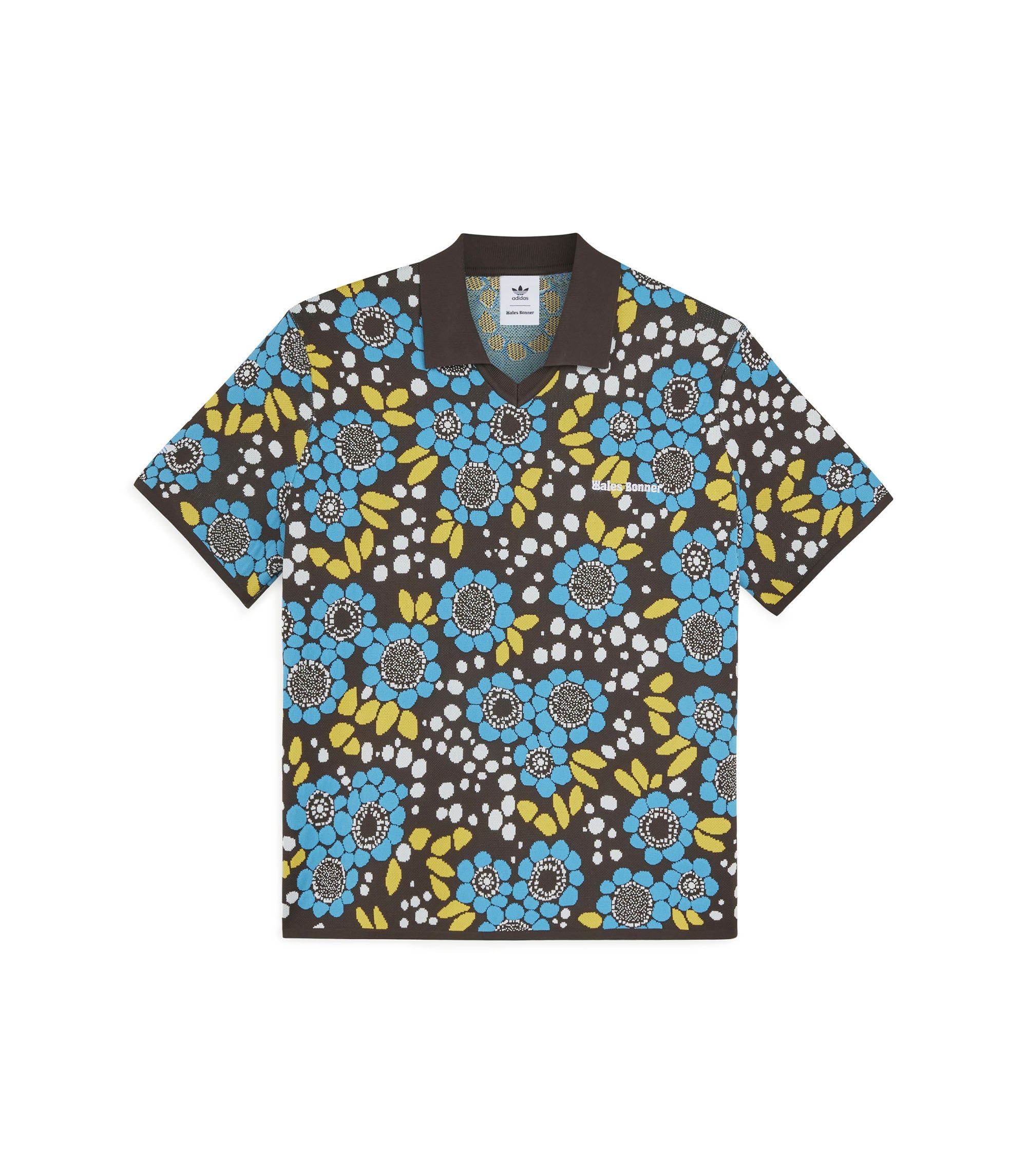 Wales Bonner Knit Floral Polo Shirt - Multi