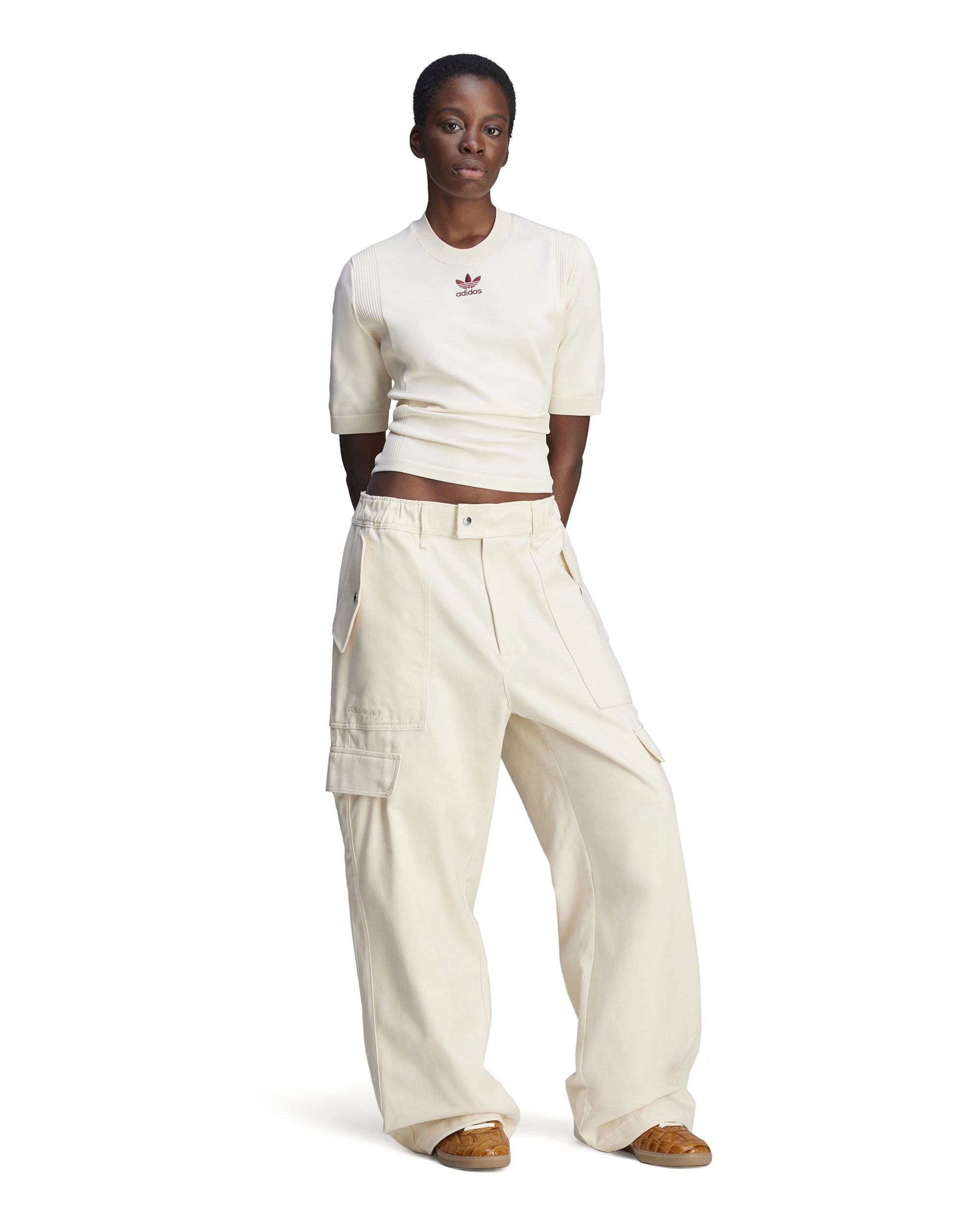 Wales Bonner Womens Knit Short Sleeve Top - White