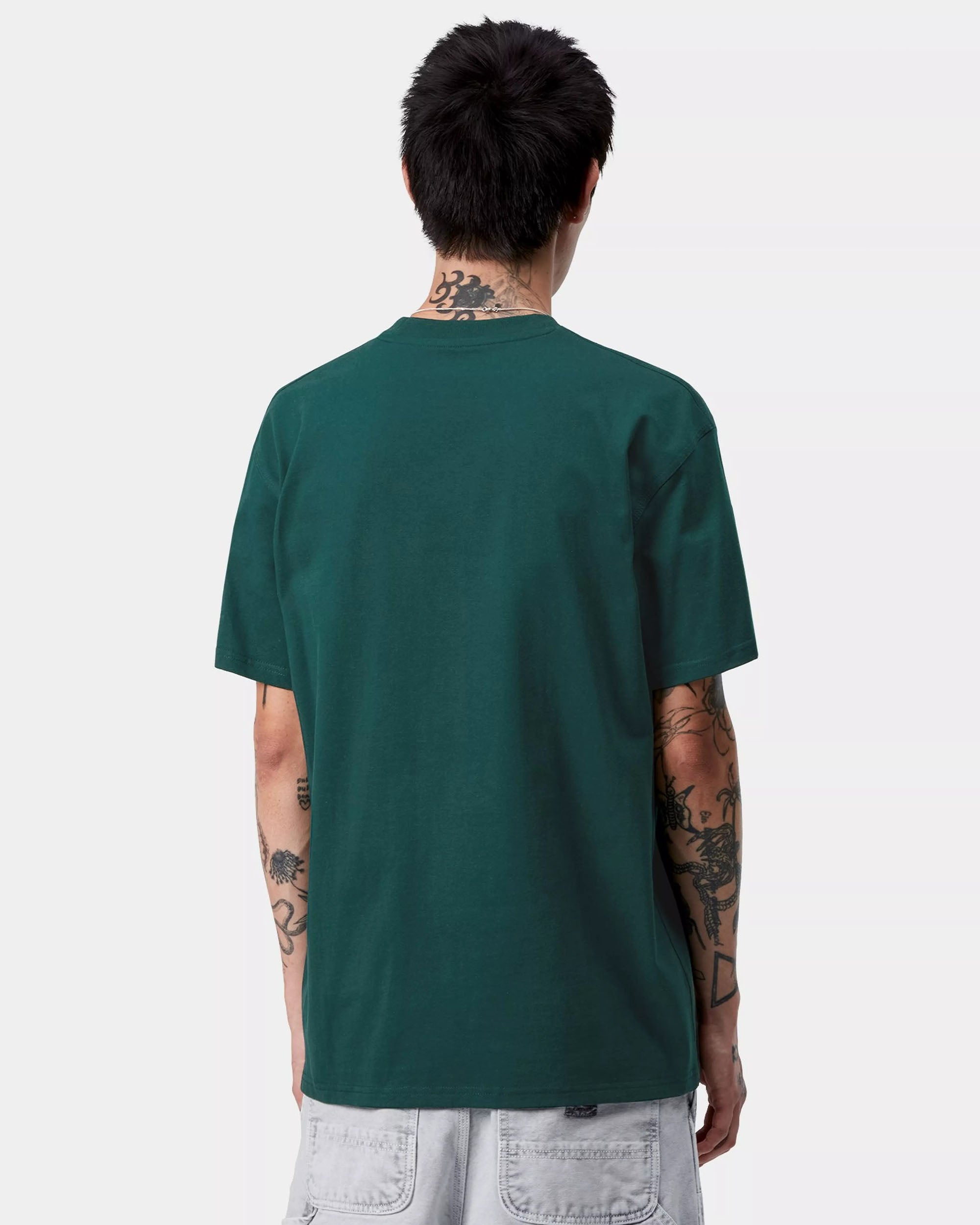 S/S American Script T-Shirt - Dark Fir