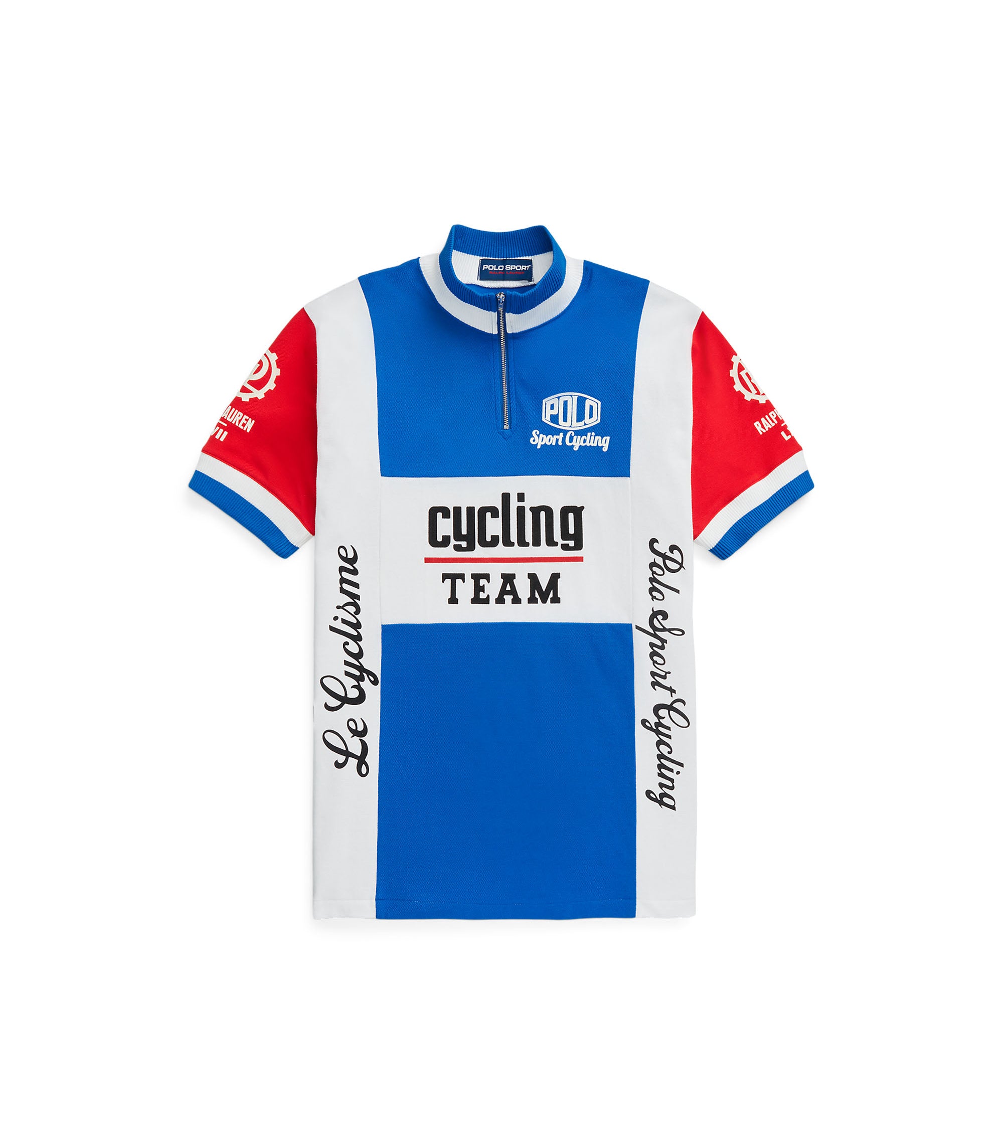 Basic Mesh Half Zip Top - Blue / White