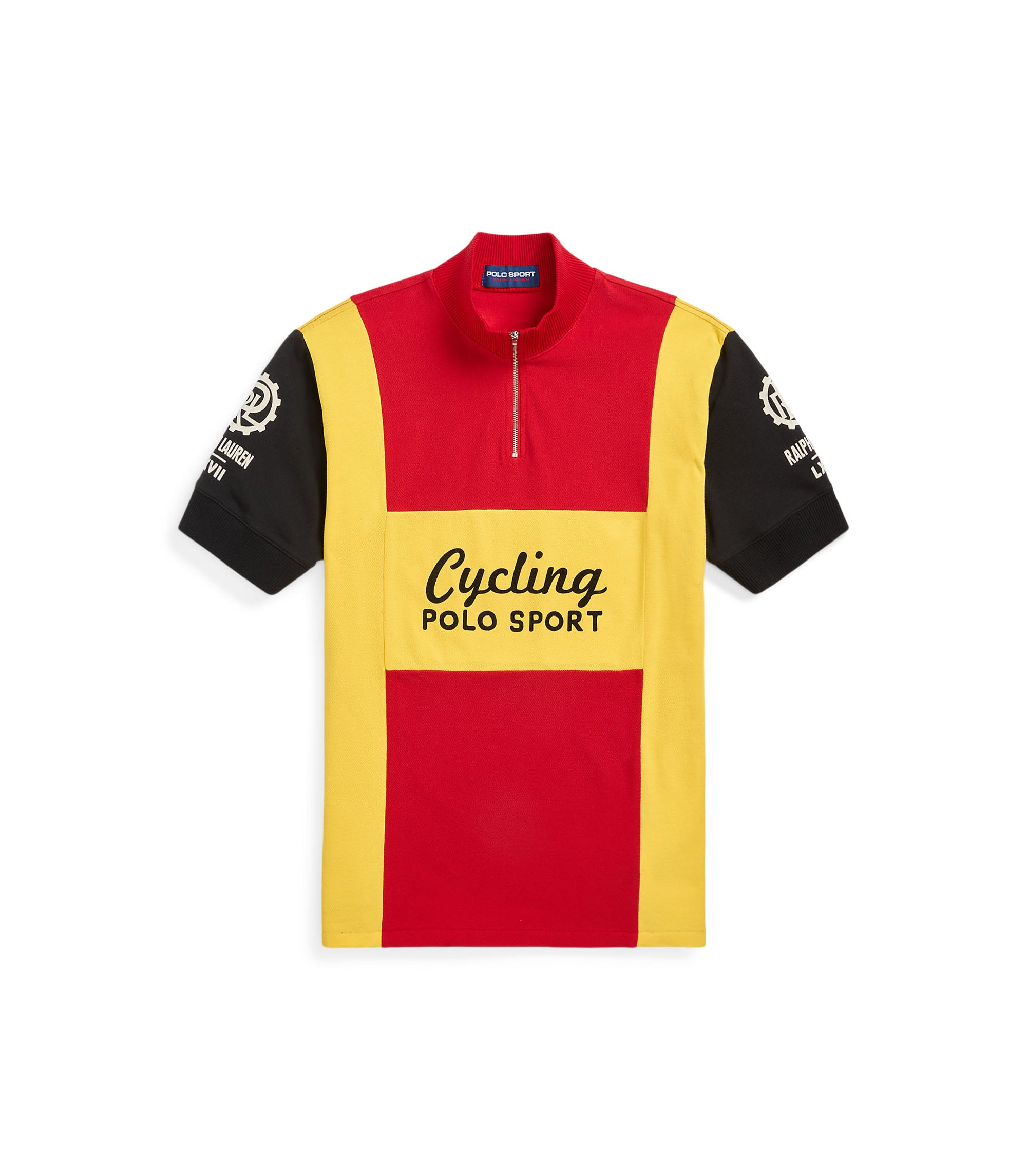 Basic Mesh Half Zip Top - Red / Yellow