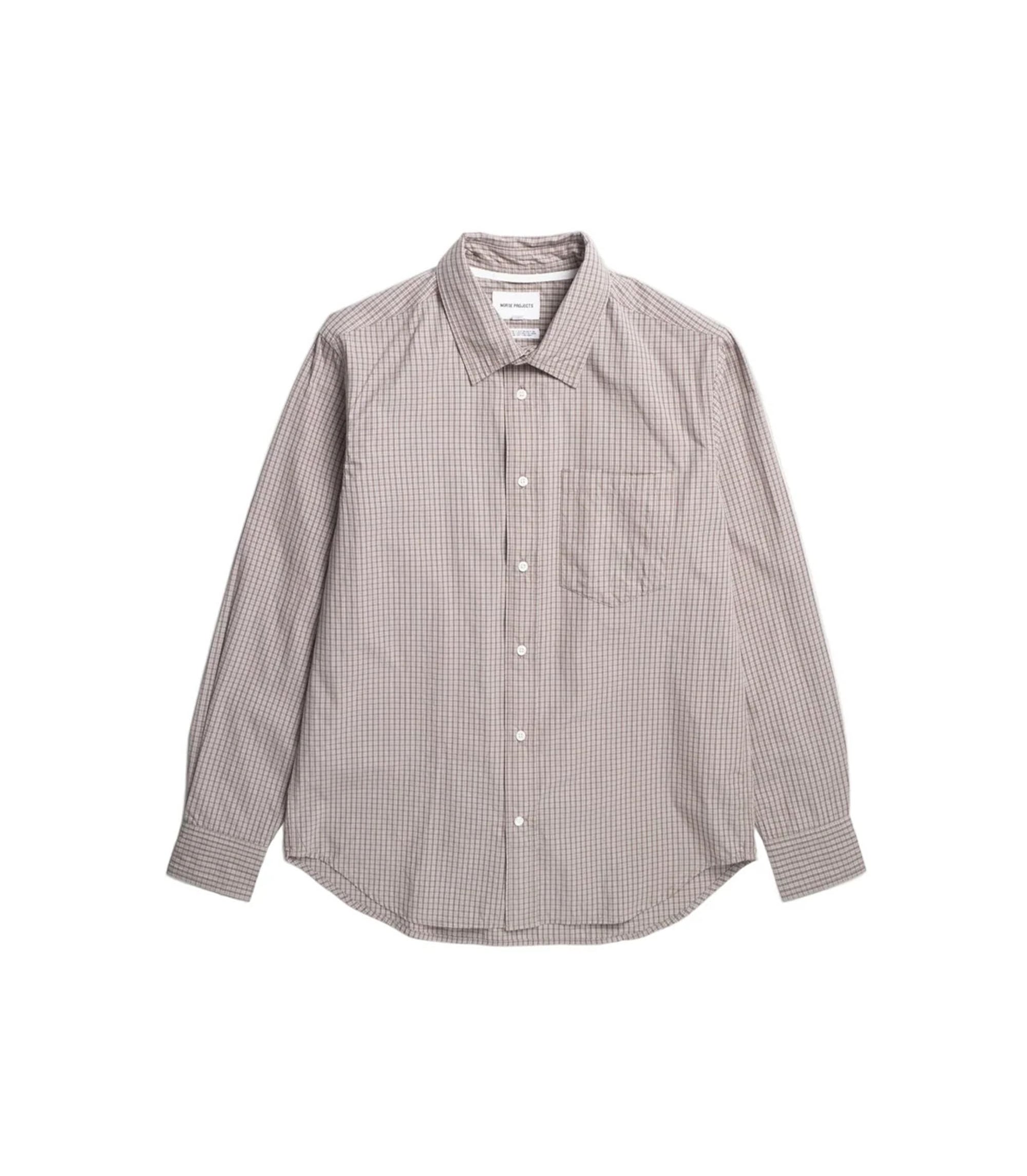 Ole Oversize Poplin Check Shirt - Walnut
