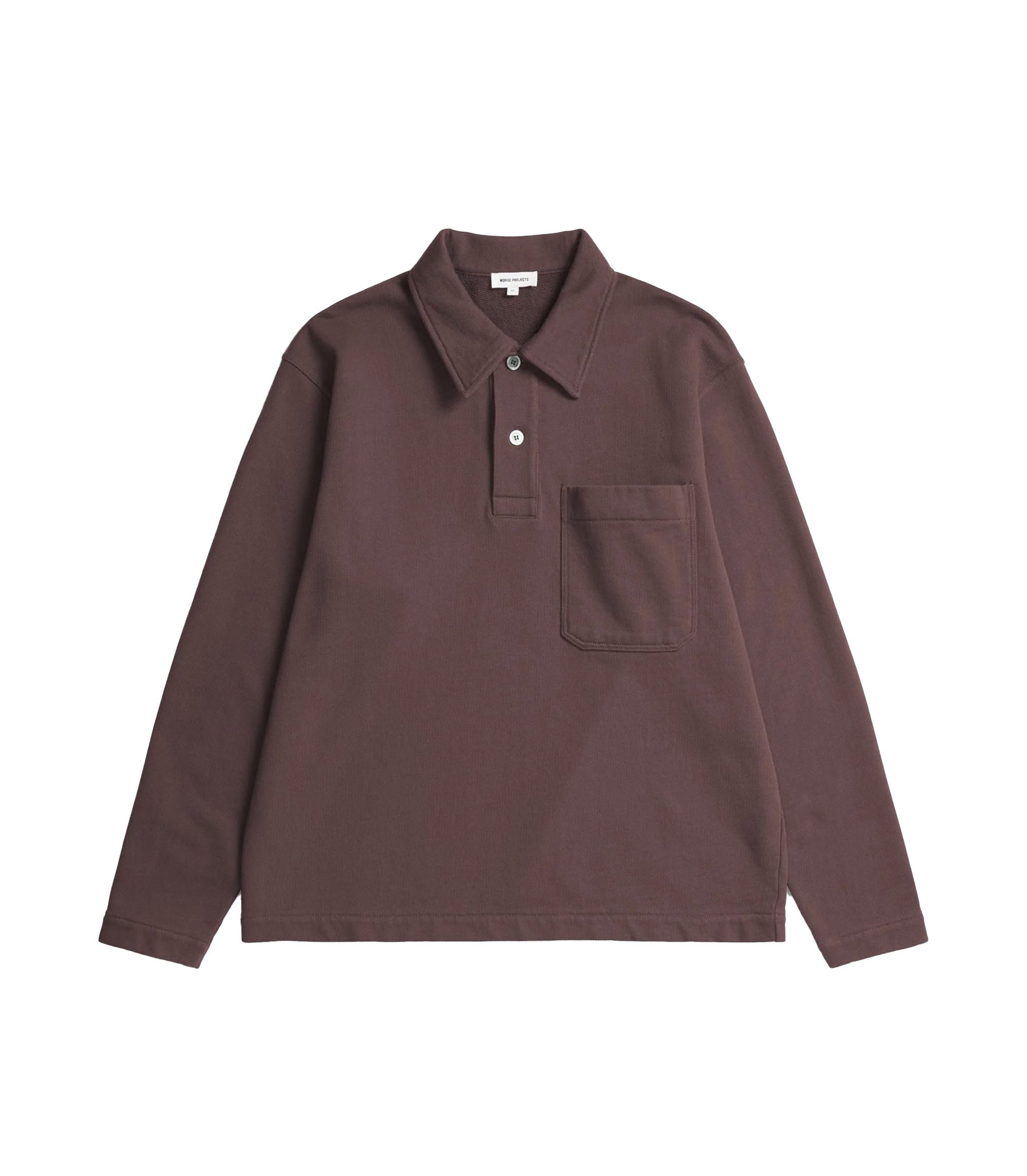 Fraser Relaxed Organic Loopback LS Polo - Mahogany
