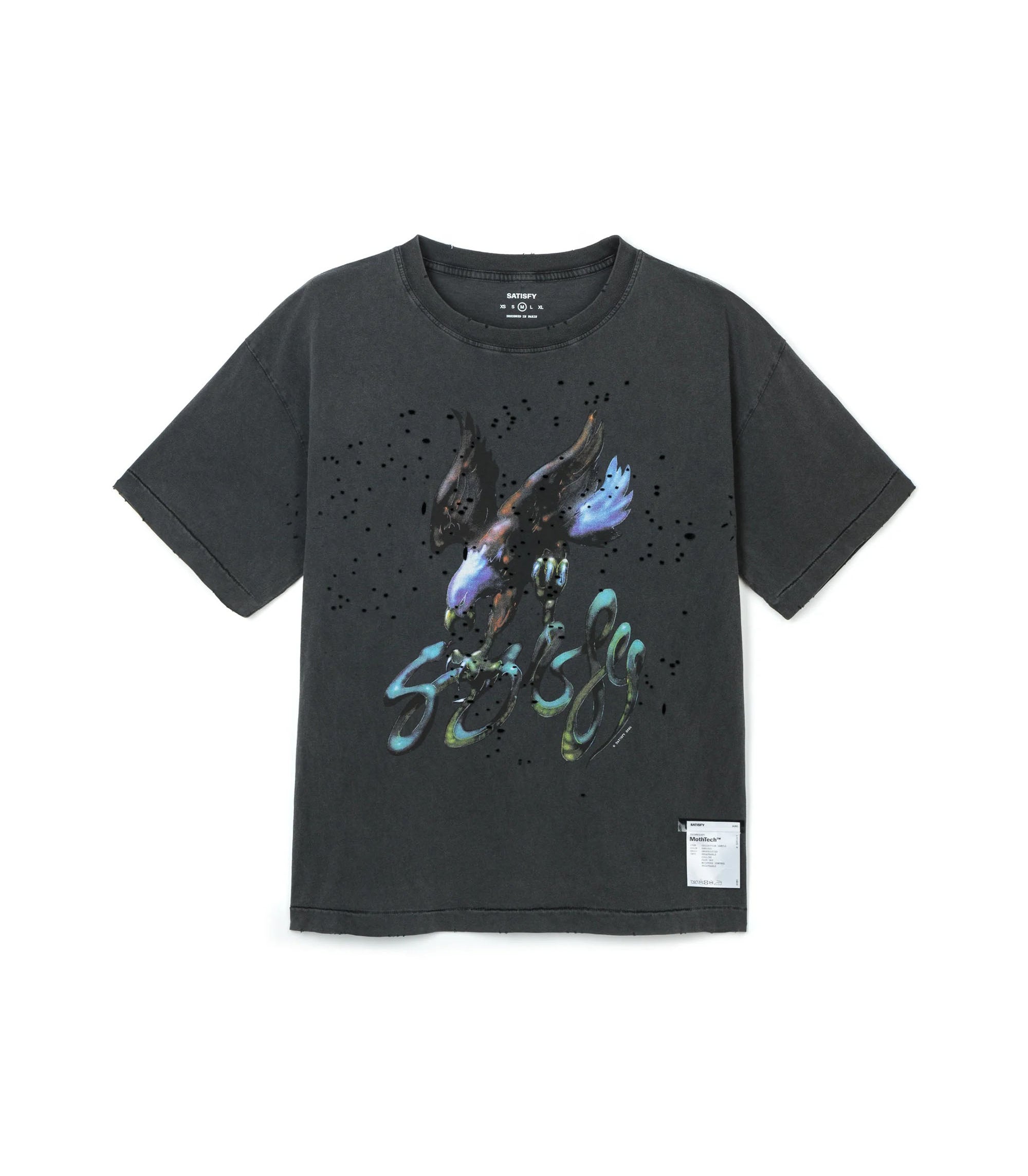 MothTech T-Shirt - Aged Black Eagle