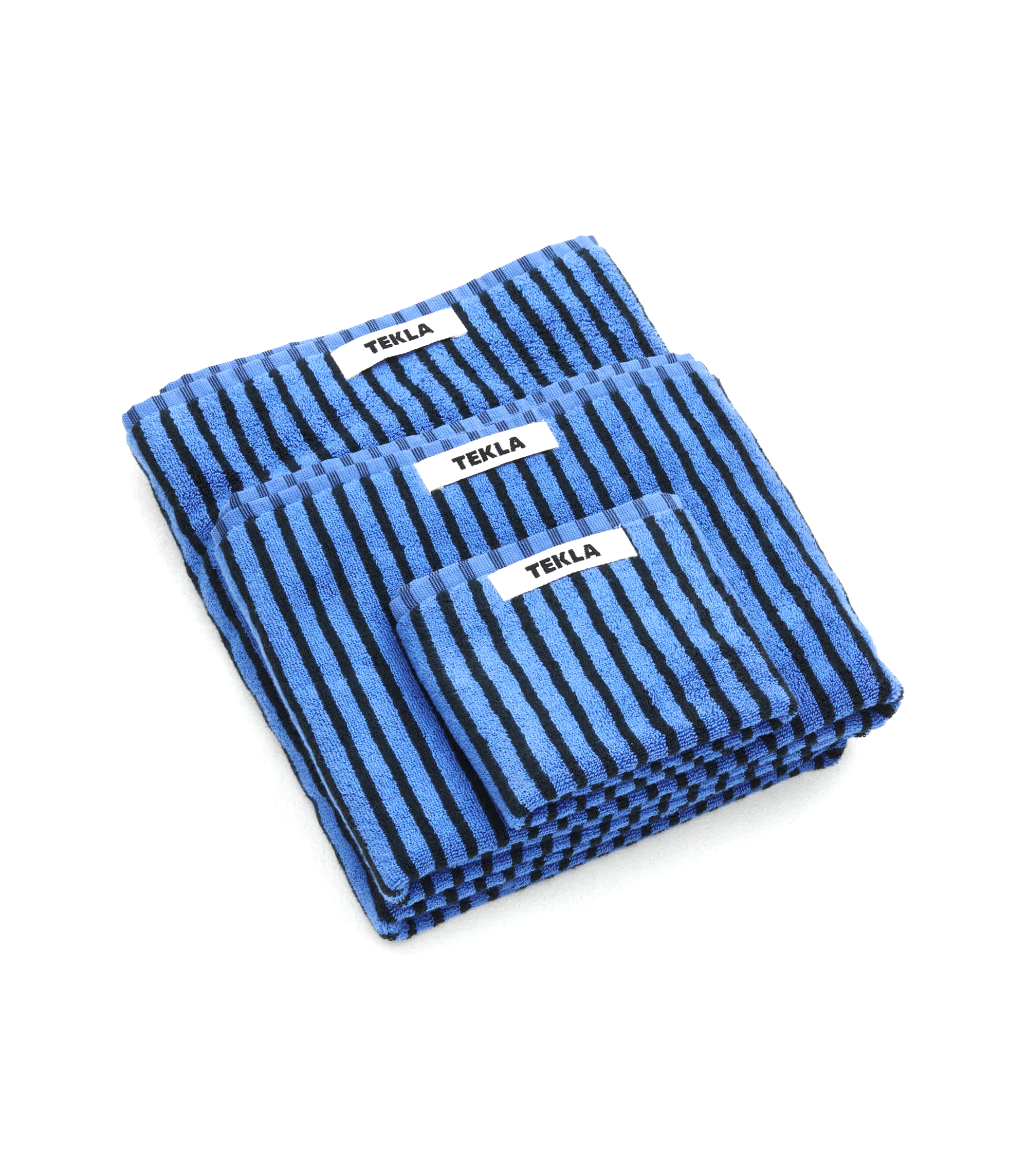 Bath Towel (Striped) - Blue / Black
