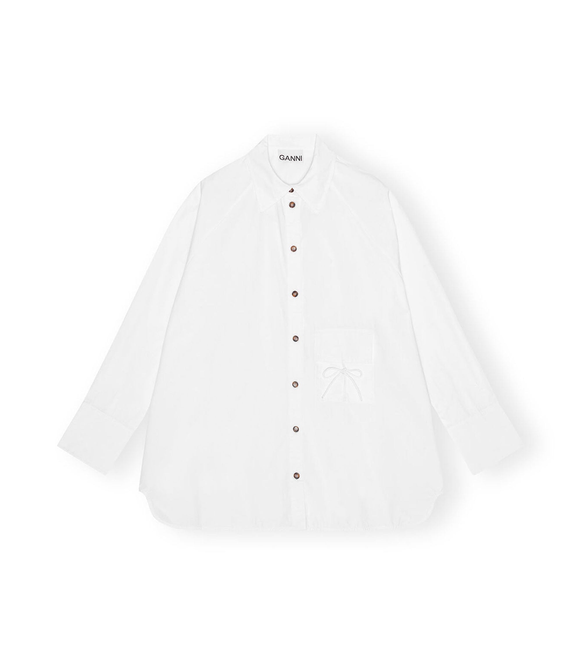 Cotton Poplin Oversize Raglan Shirt - Bright White