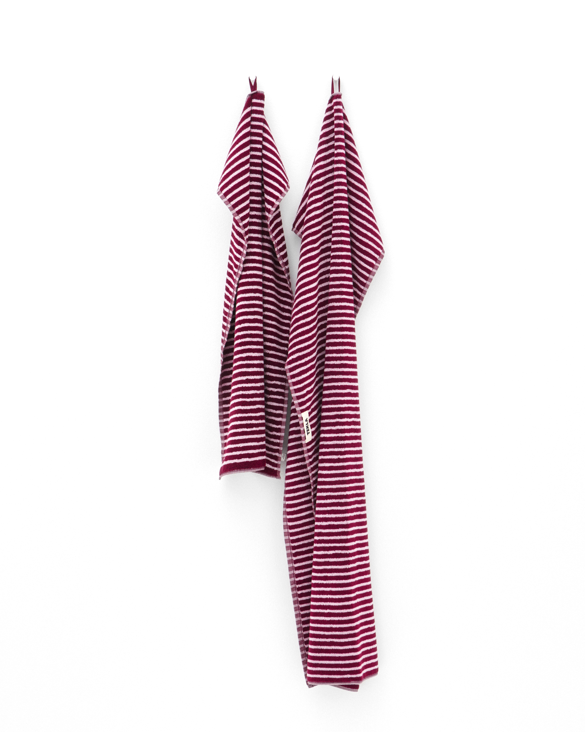 Hand Towel (Striped) - Red / Rose
