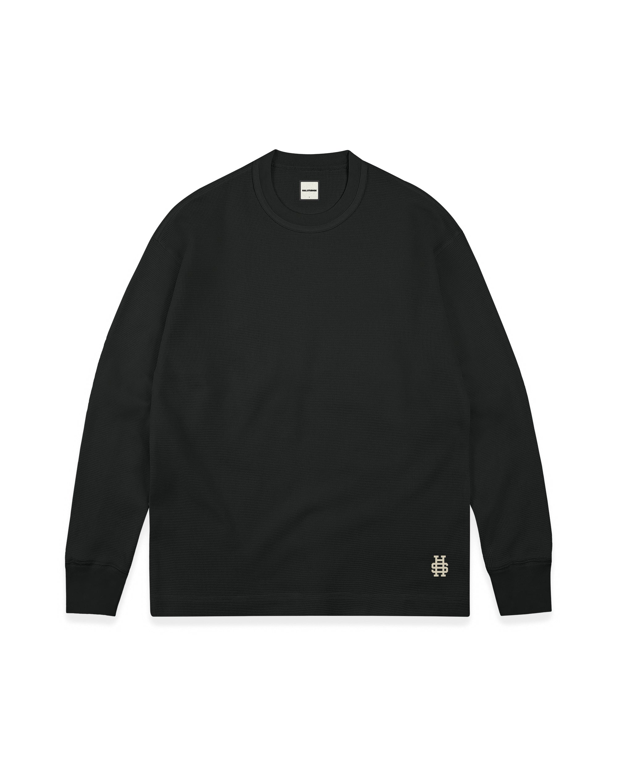 WAFFLE LONGSLEEVE - BLACK