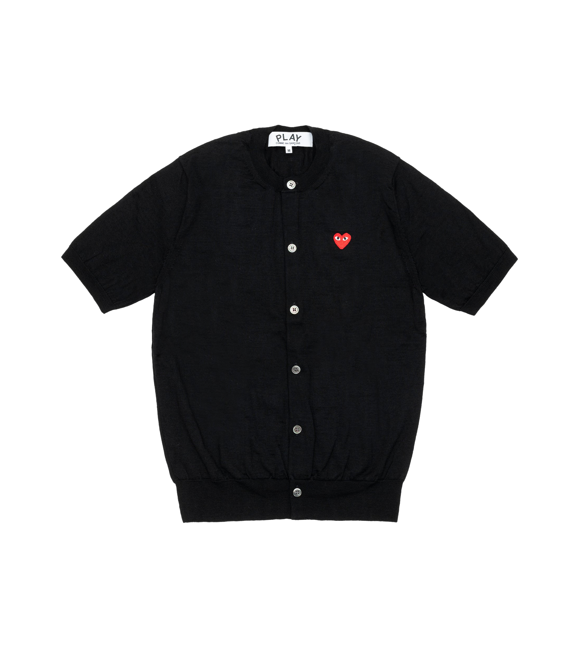 Short Sleeve Cardigan - Black / Red