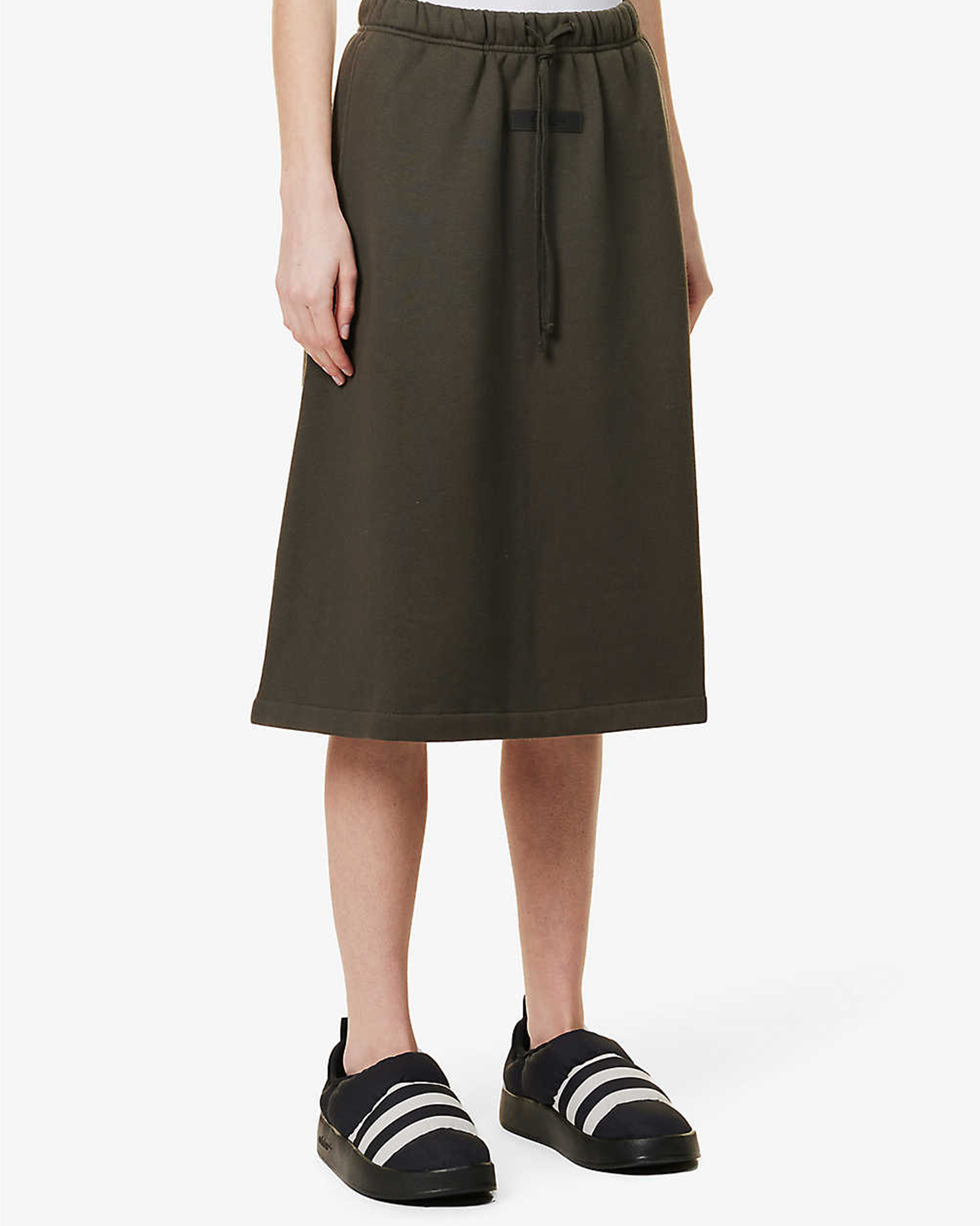 Essentials Mid-Length Skirt - Off Black
