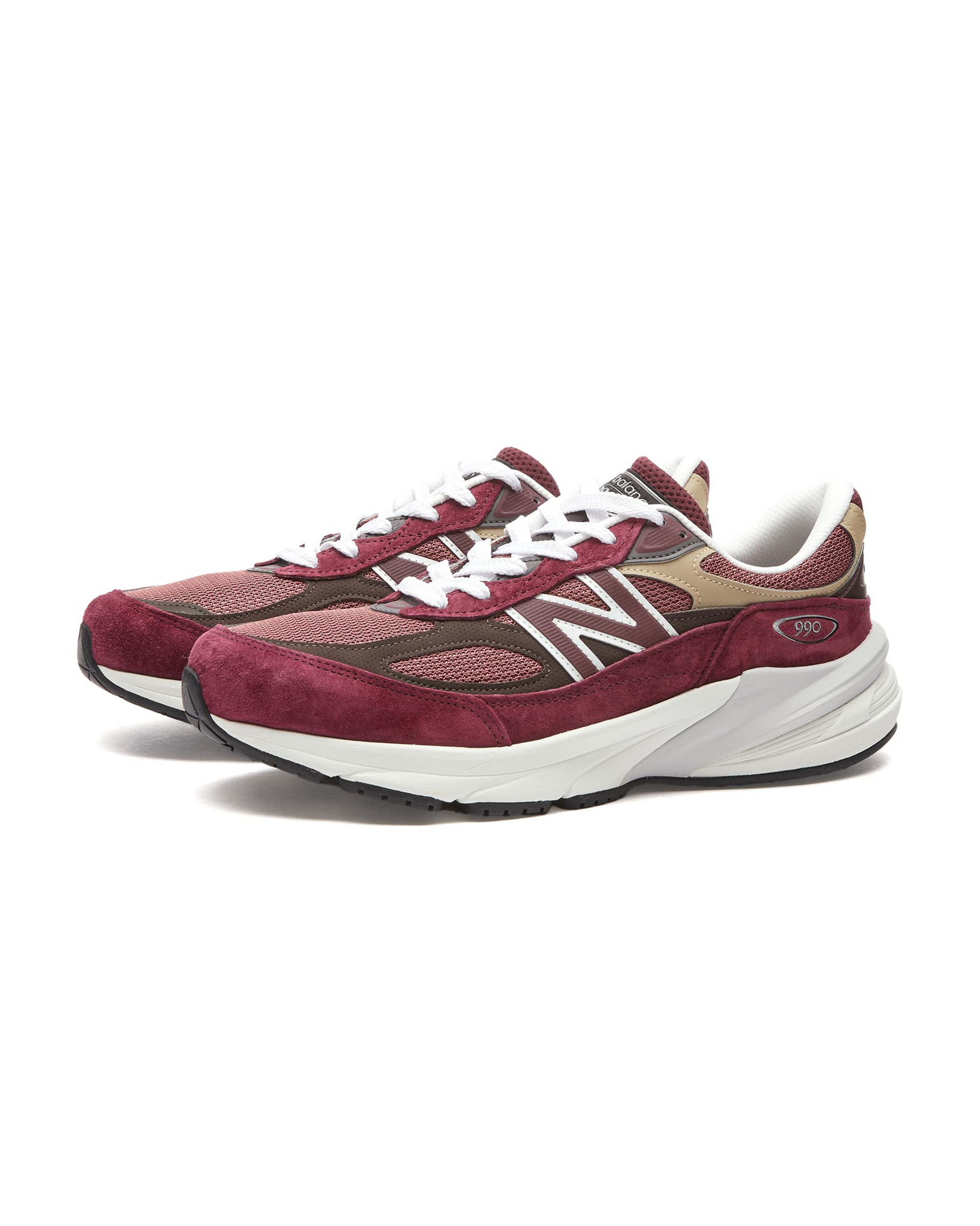 Made in USA 990v6 - Burgundy / Tan / White