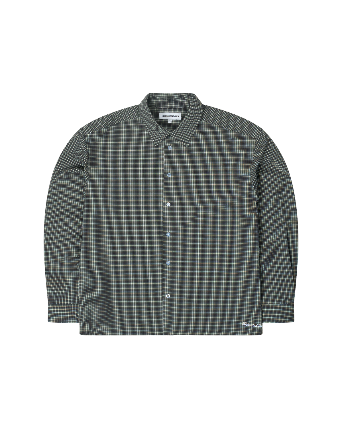 Script L/S Wright Shirt - Navy / Green Check