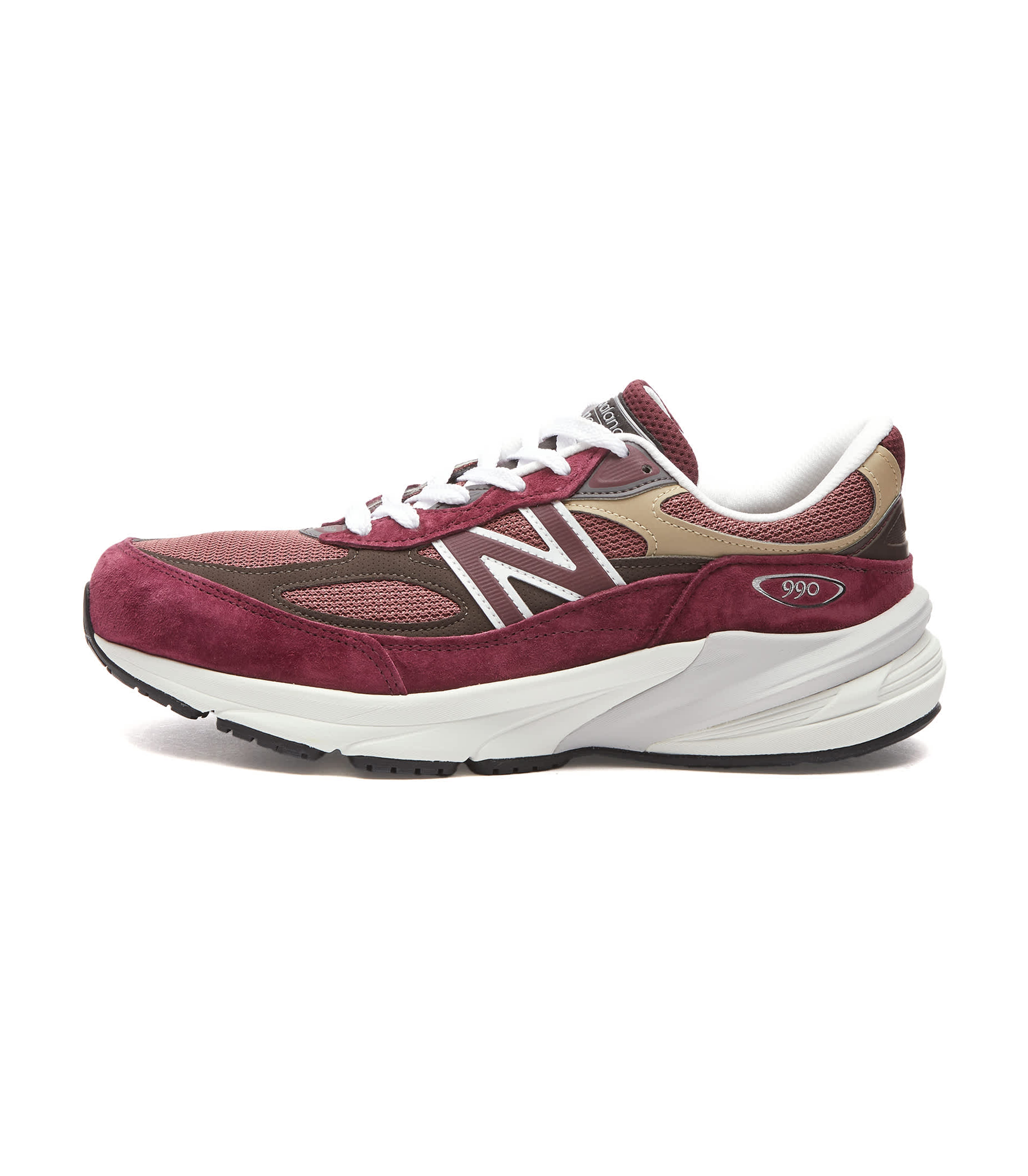 Made in USA 990v6 - Burgundy / Tan / White