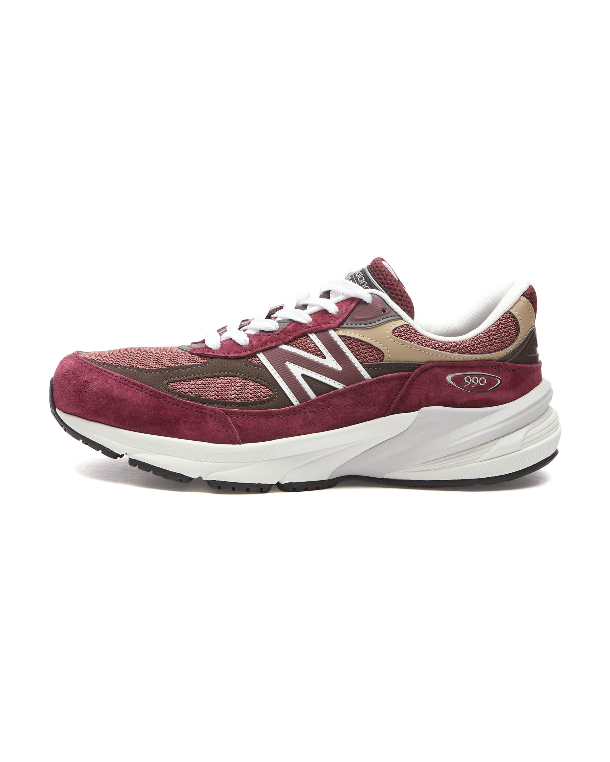 Made in USA 990v6 - Burgundy / Tan / White