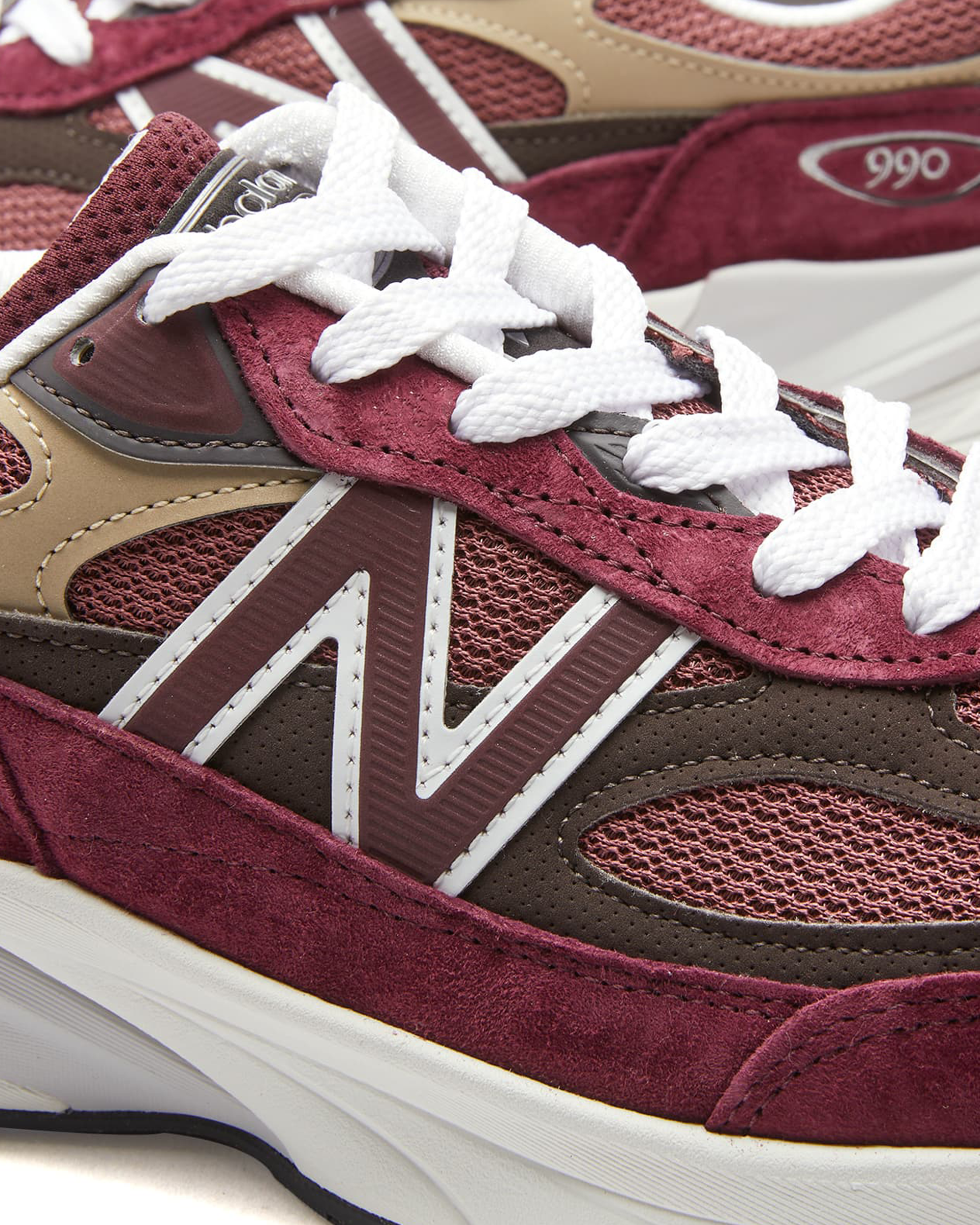 Made in USA 990v6 - Burgundy / Tan / White