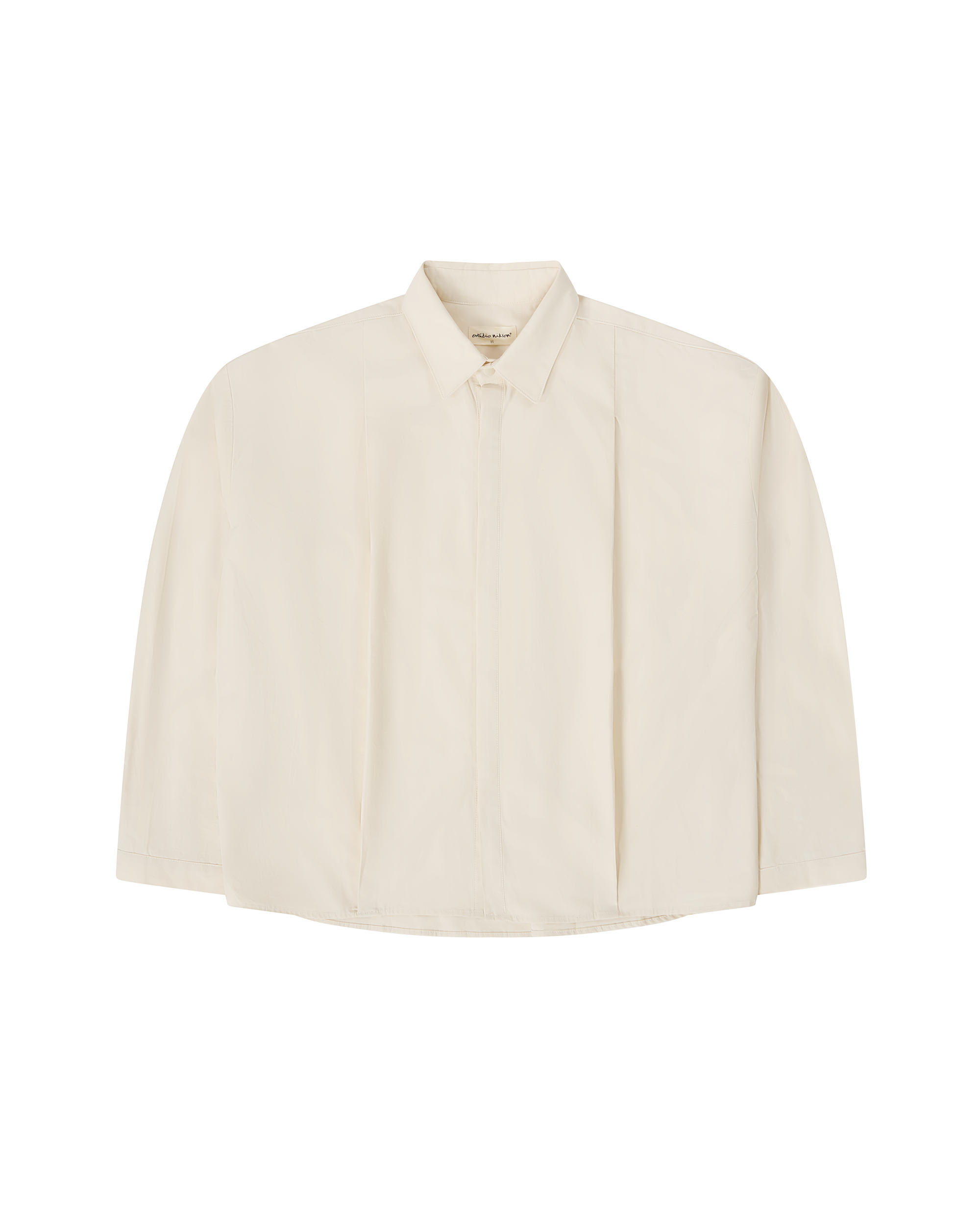 Boxy Pleated Shirt - Off White