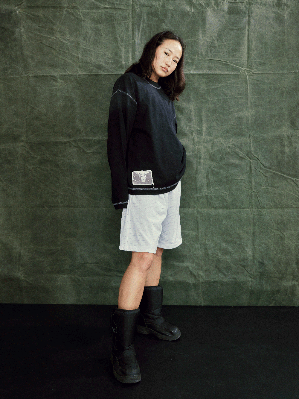 Contrast L/S T-shirt - Volcanic Ash