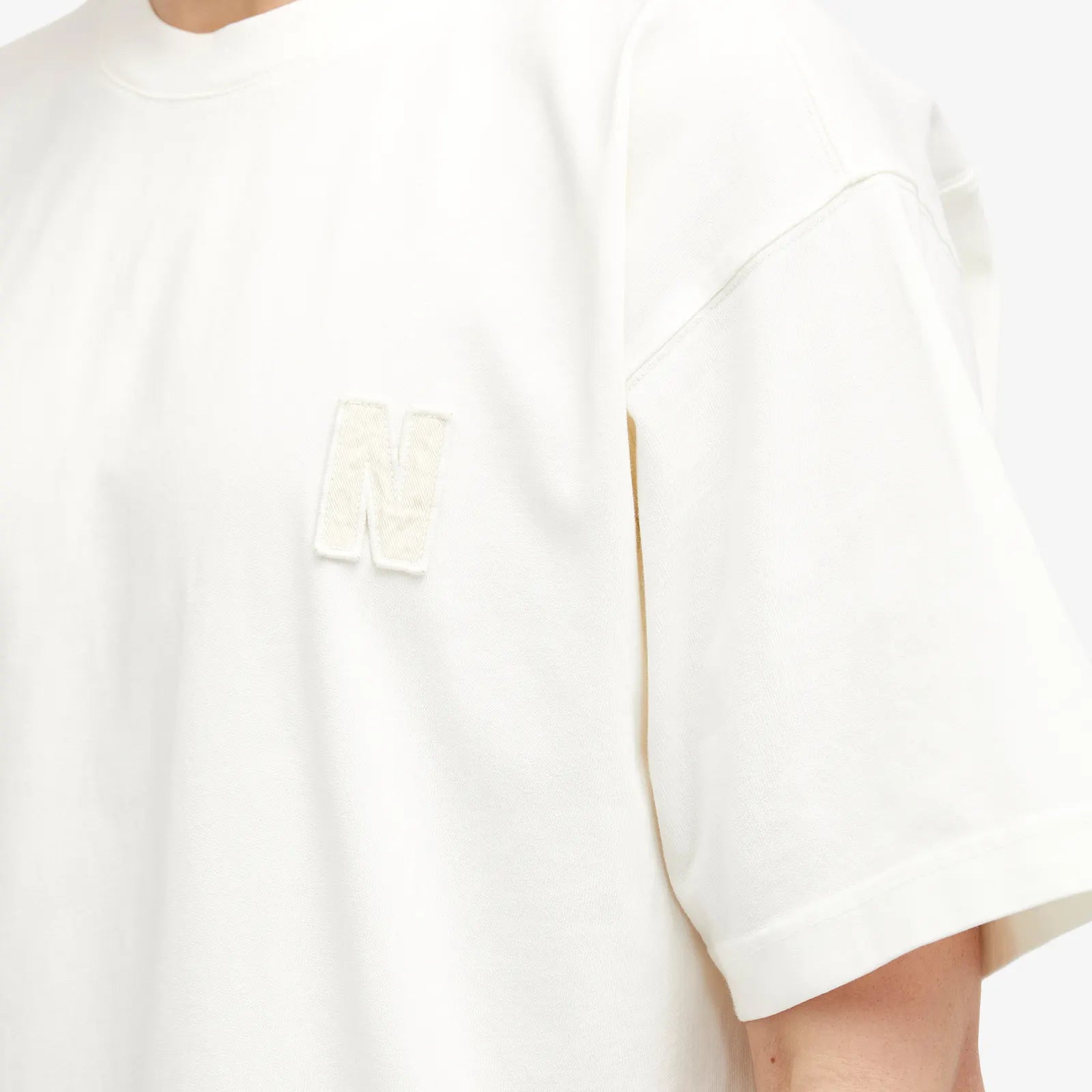 Simon Heavy N Patch T-shirt - Ecru