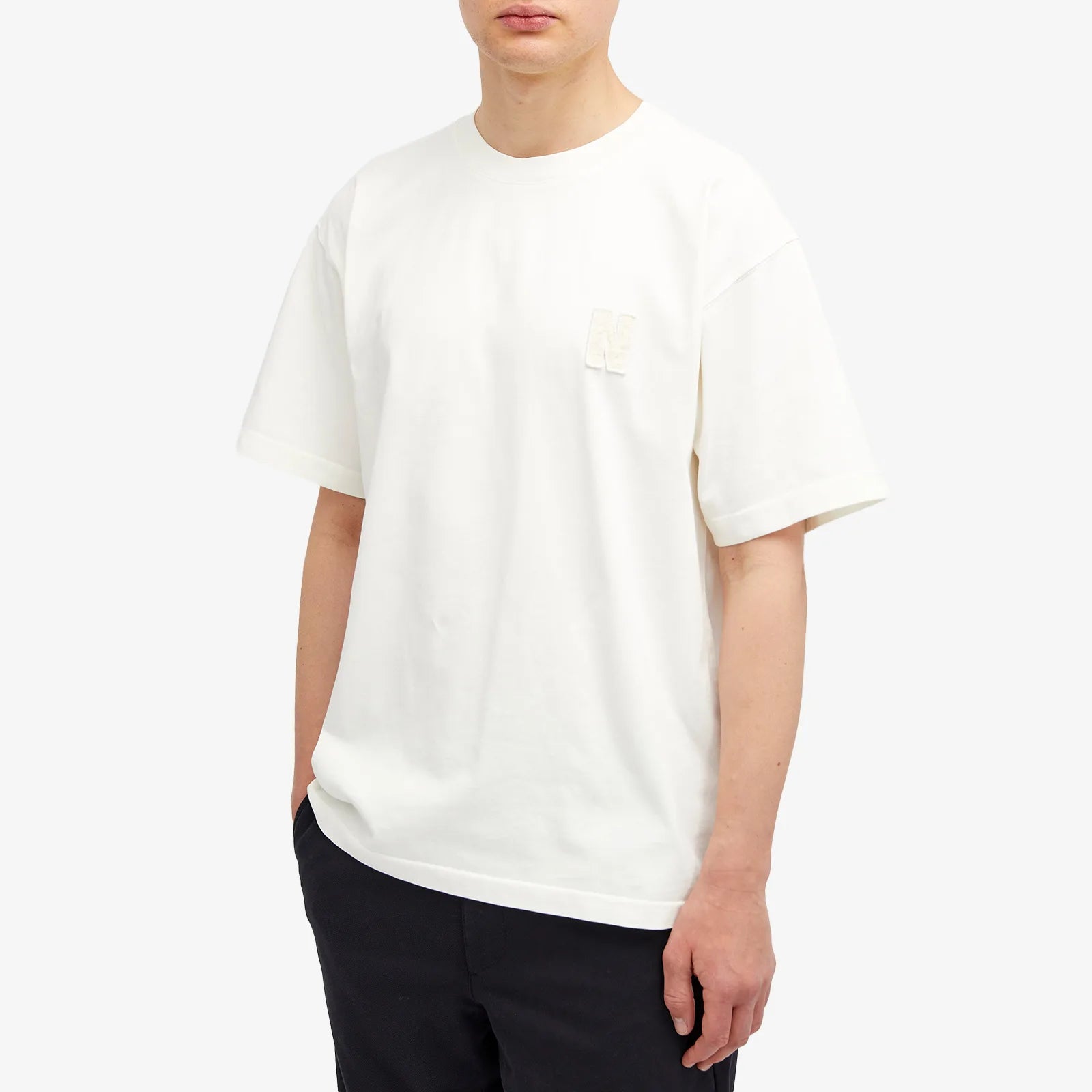 Simon Heavy N Patch T-shirt - Ecru