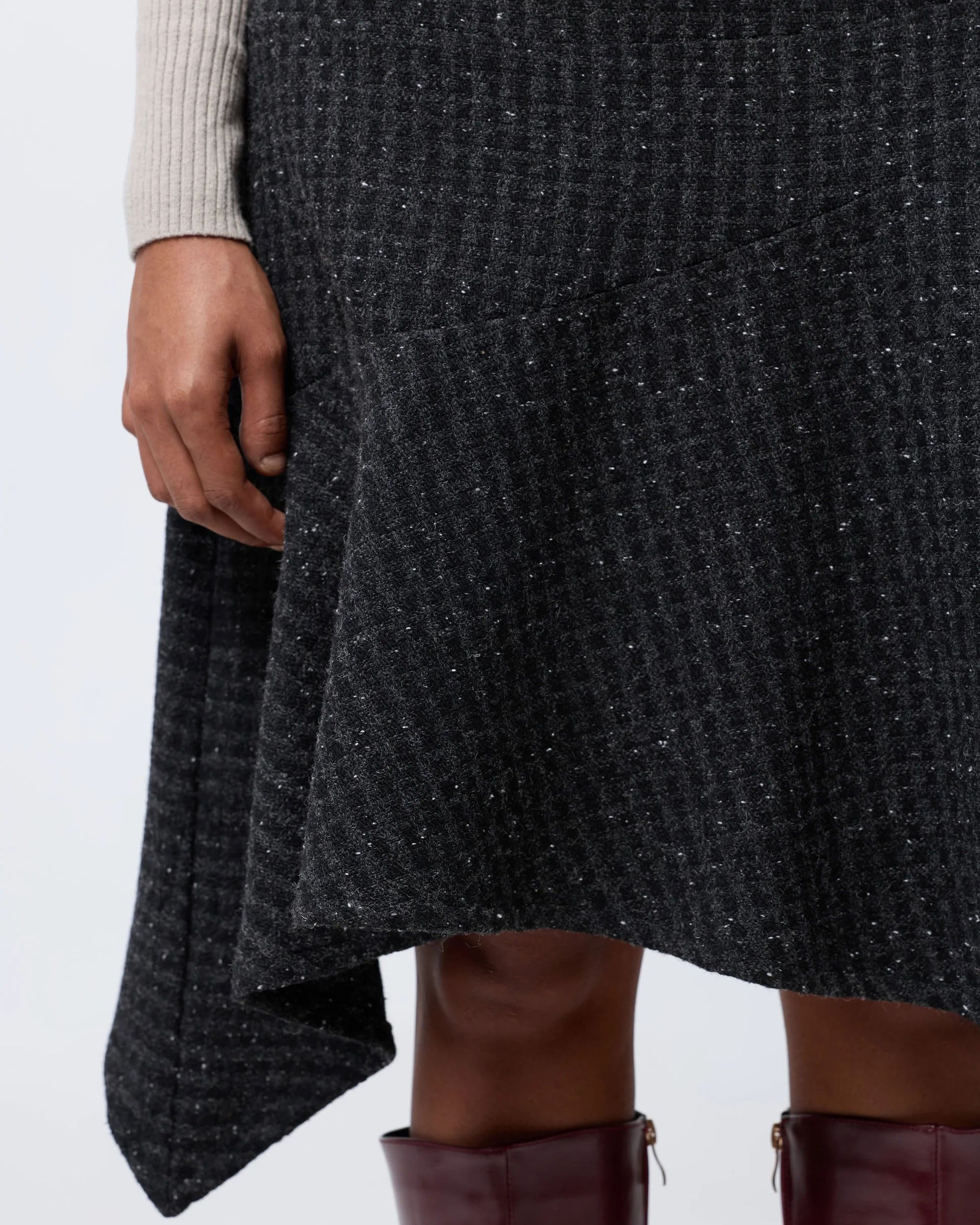 Wide Waist Fairy Skirt - Graphite Check