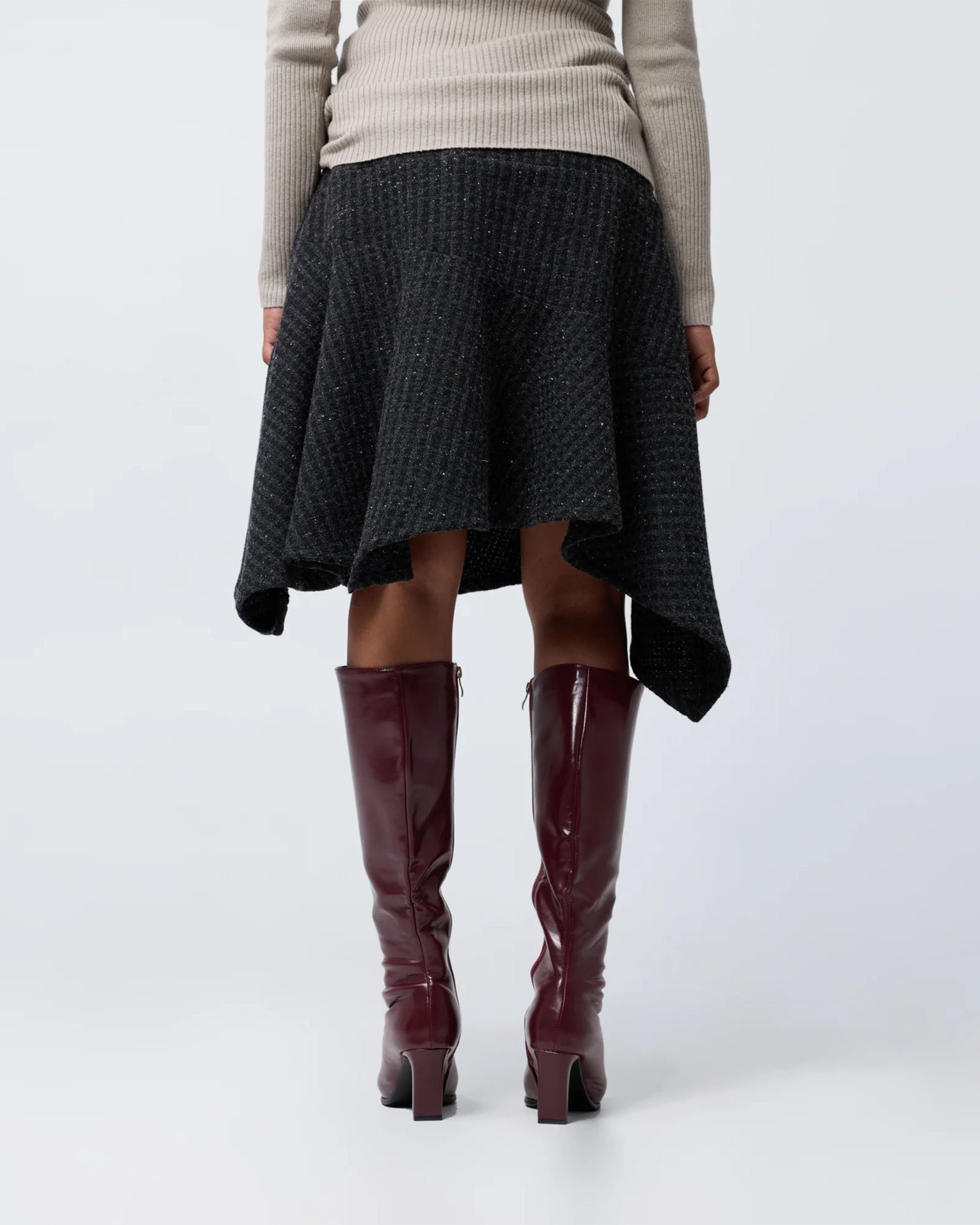 Wide Waist Fairy Skirt - Graphite Check