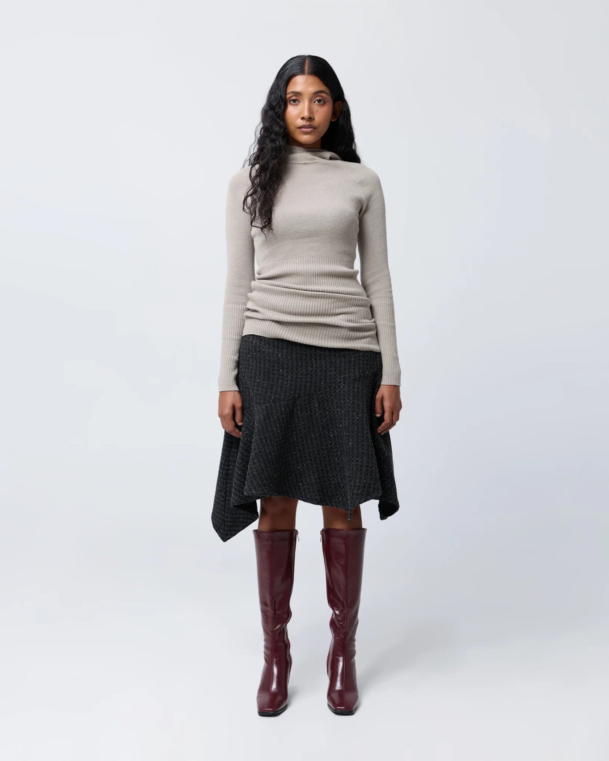 Wide Waist Fairy Skirt - Graphite Check
