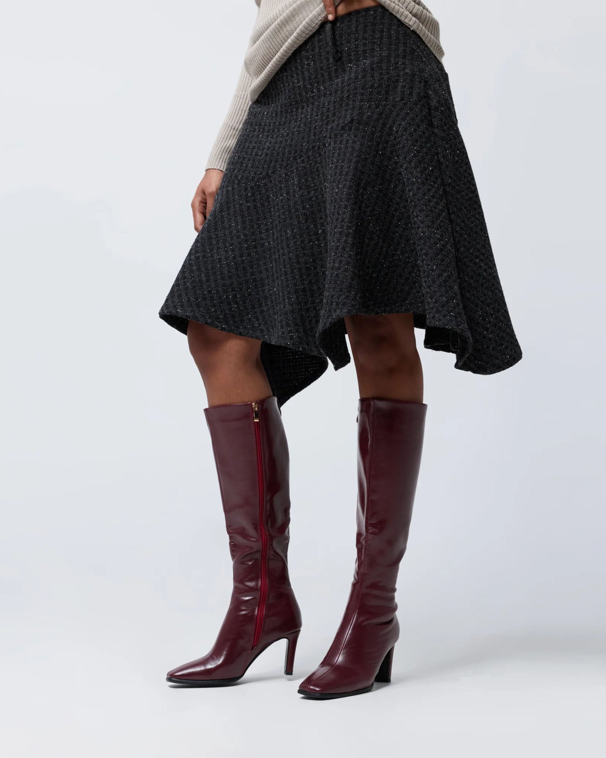 Wide Waist Fairy Skirt - Graphite Check