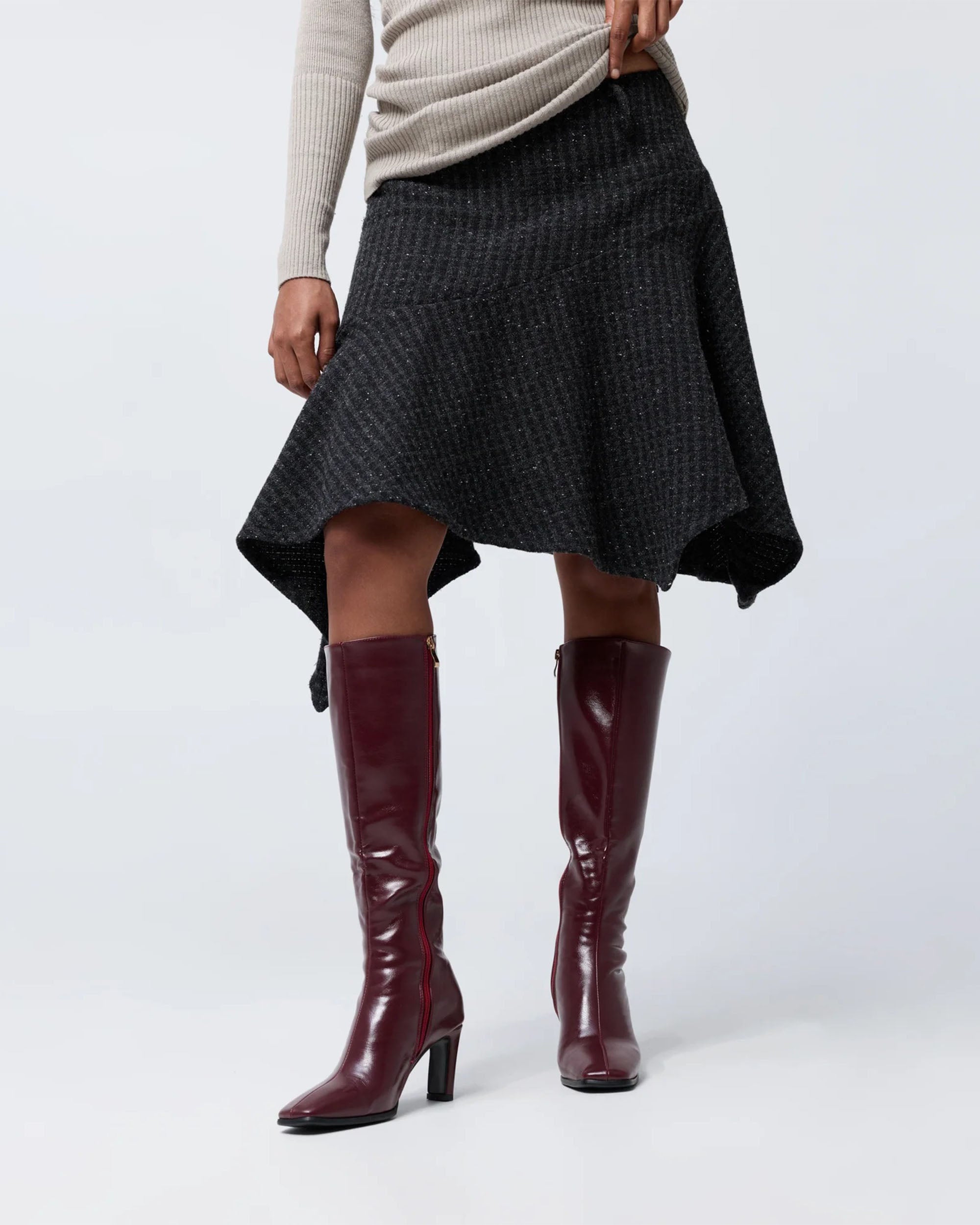 Wide Waist Fairy Skirt - Graphite Check