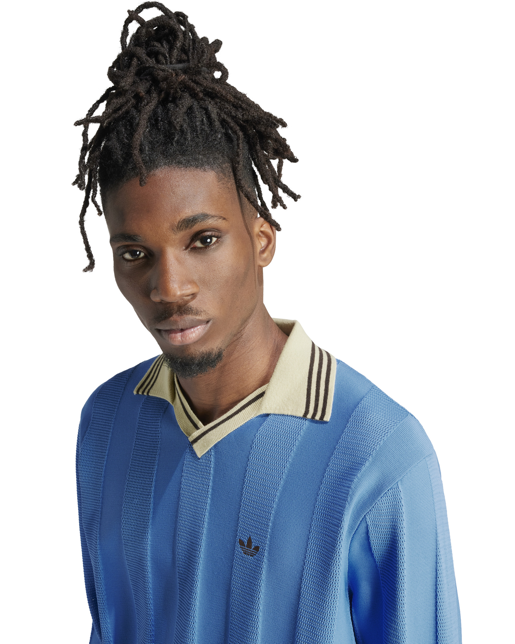 Wales Bonner Knit Football L/S - Sky Blue / Beige