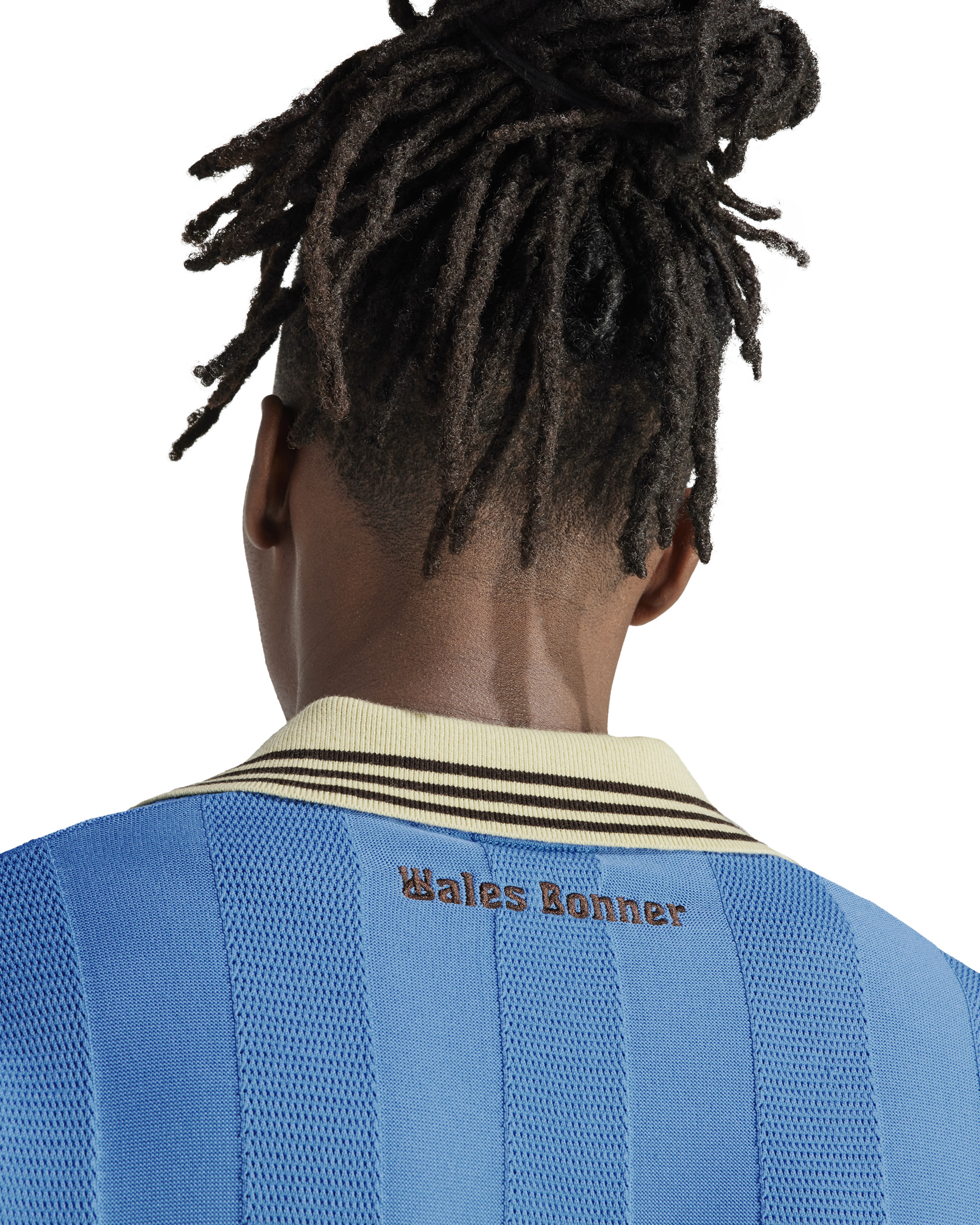Wales Bonner Knit Football L/S - Sky Blue / Beige