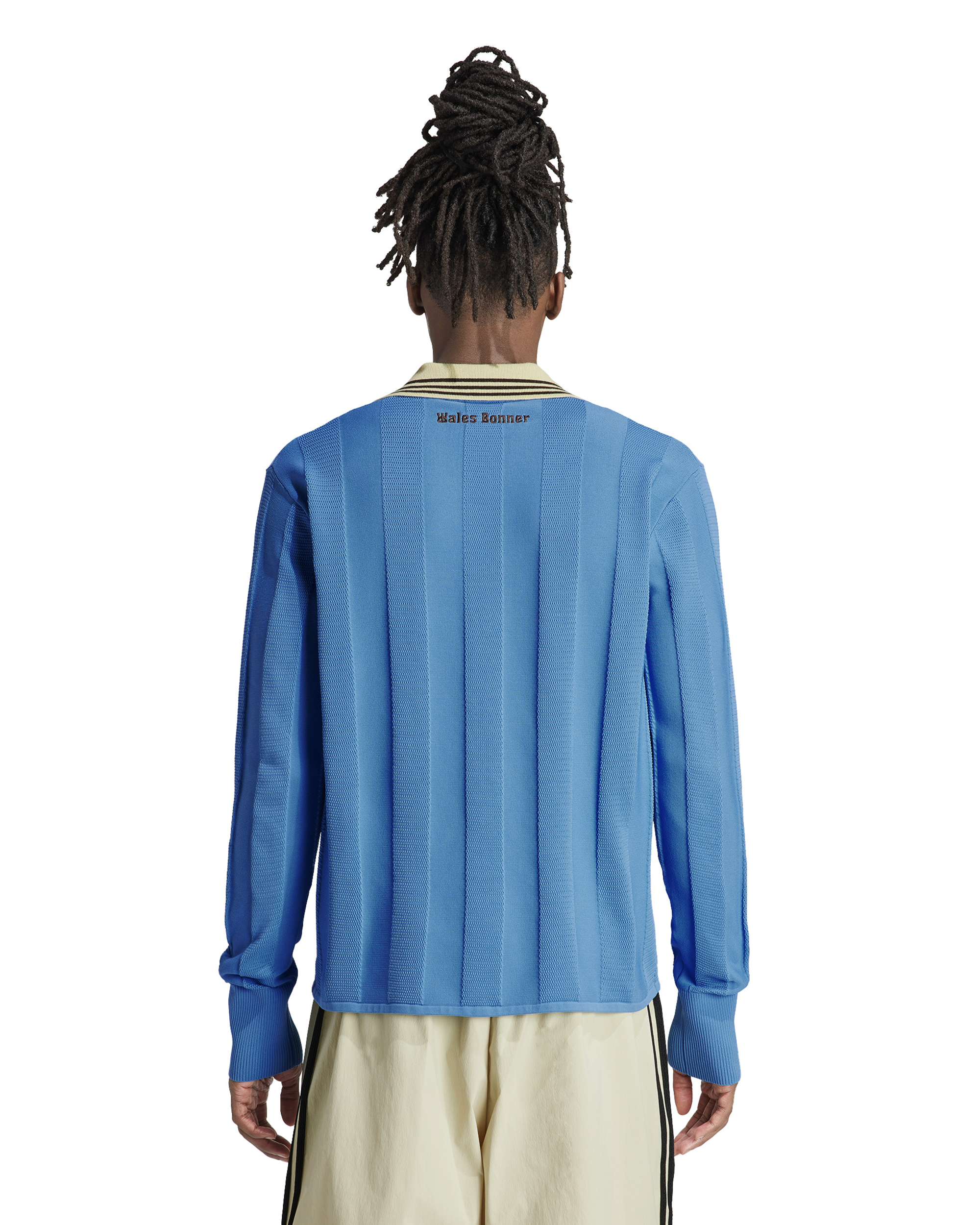 Wales Bonner Knit Football L/S - Sky Blue / Beige