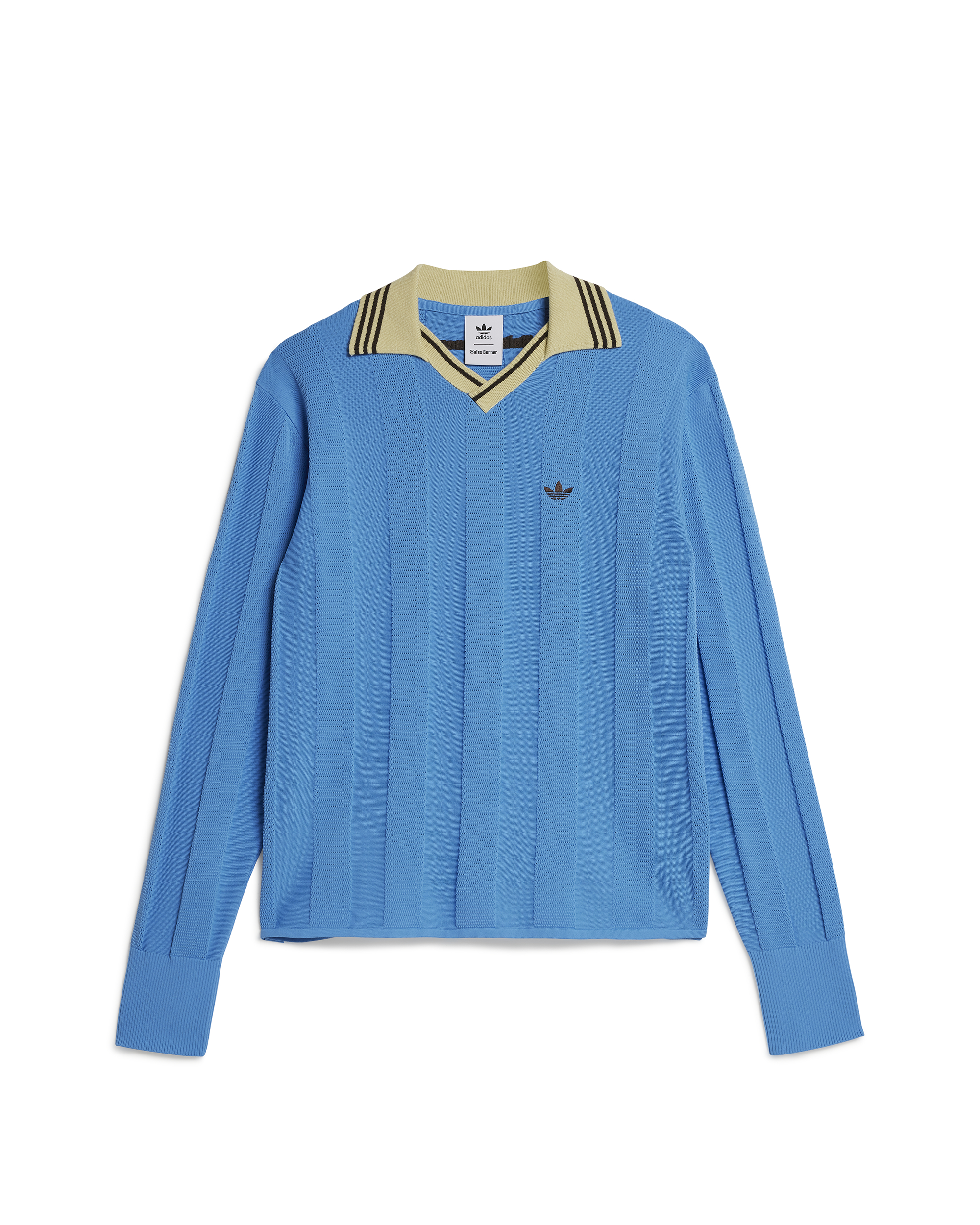 Wales Bonner Knit Football L/S - Sky Blue / Beige