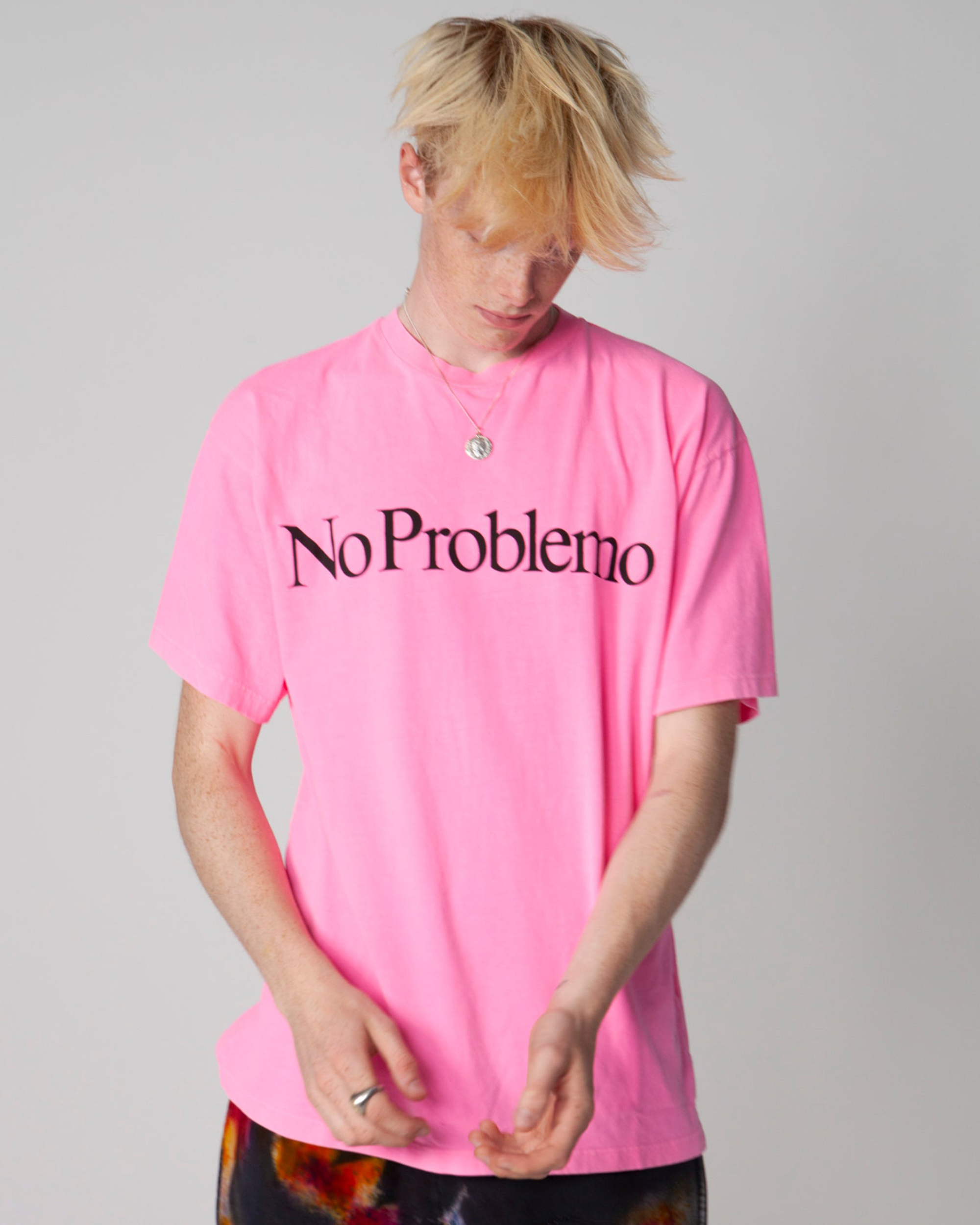 No Problemo Fluoro Dye T-Shirt - Pink