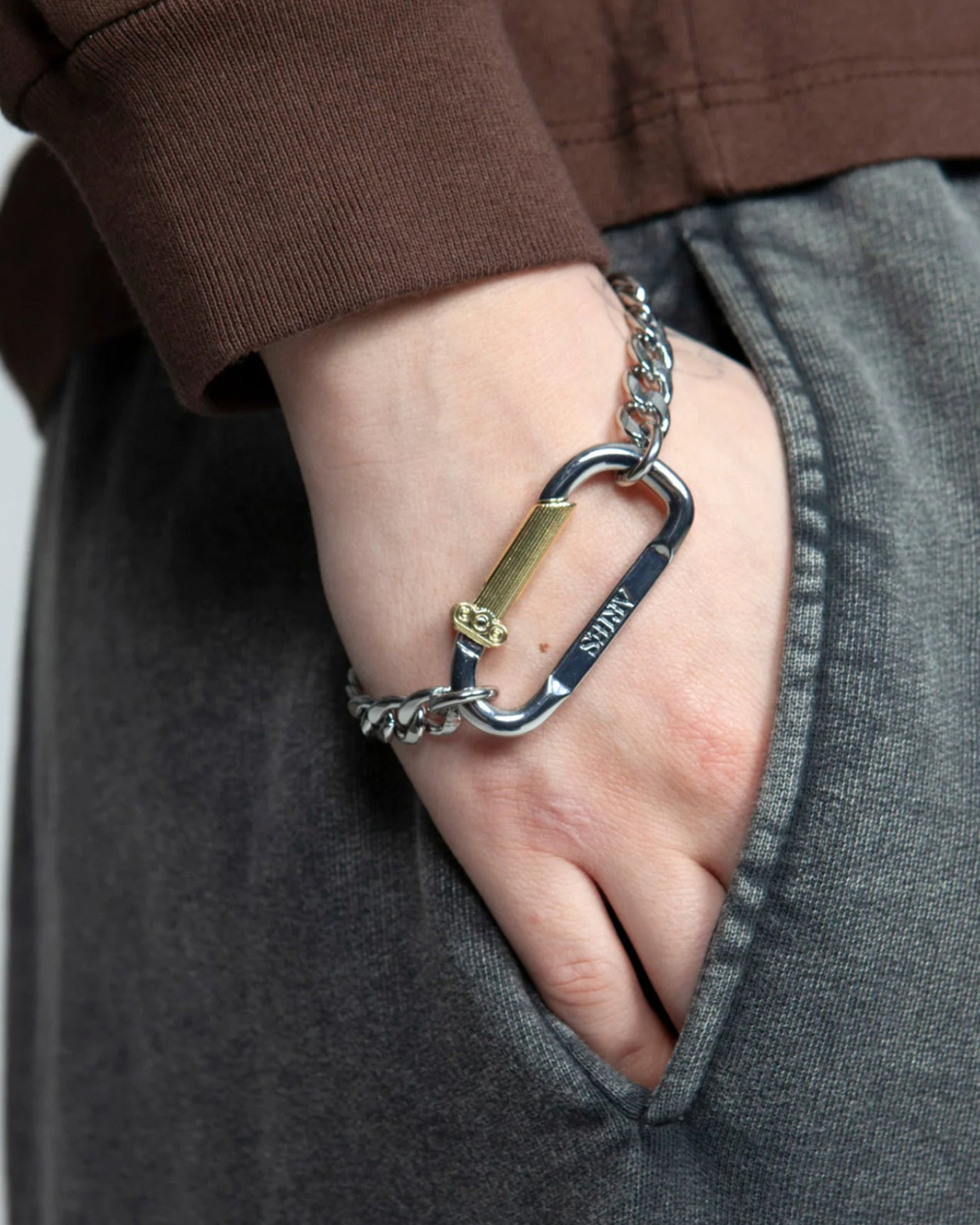 Mini Carabiner Chain Bracelet - Silver