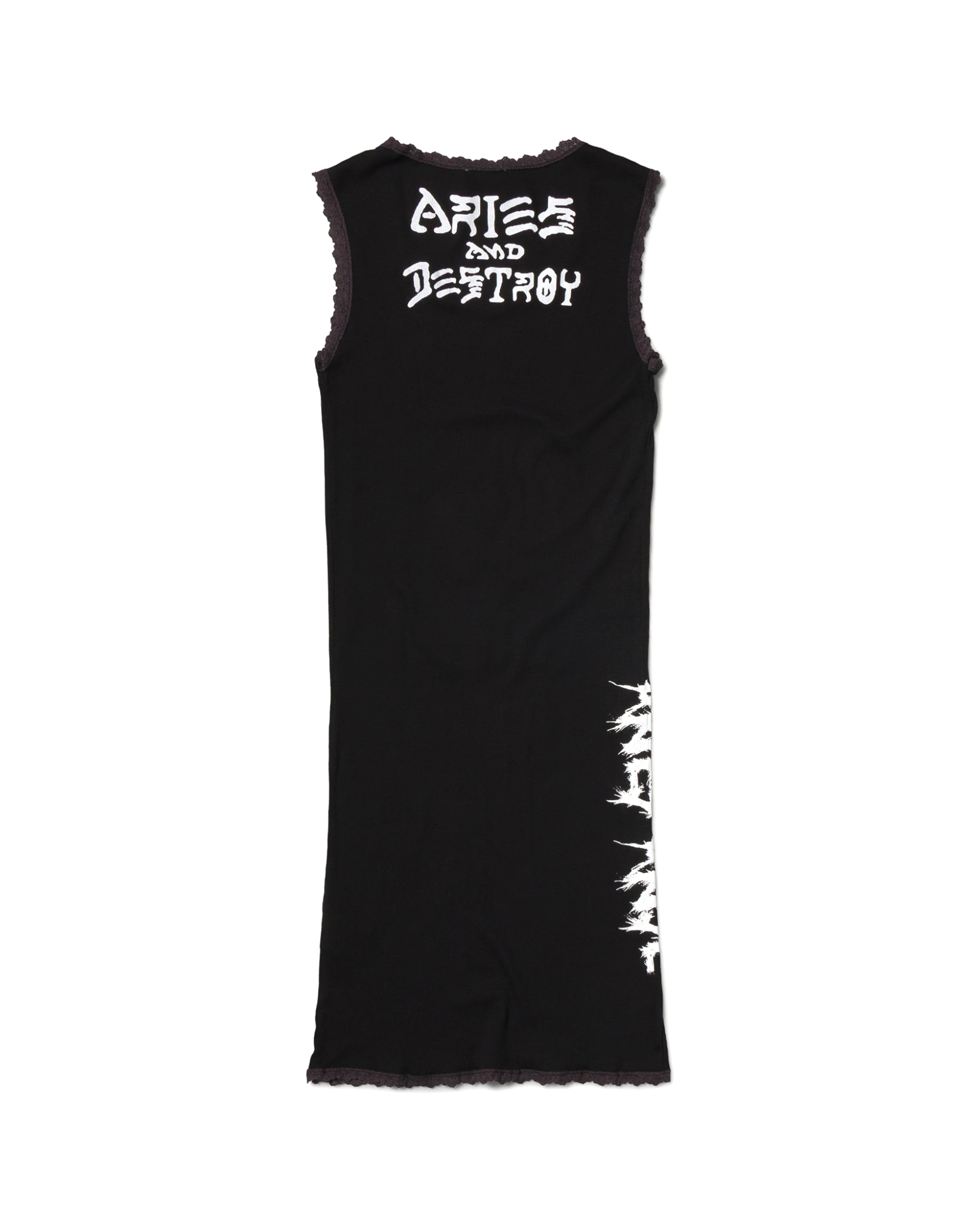 Hardcore Lace Trim Vest Dress - Black