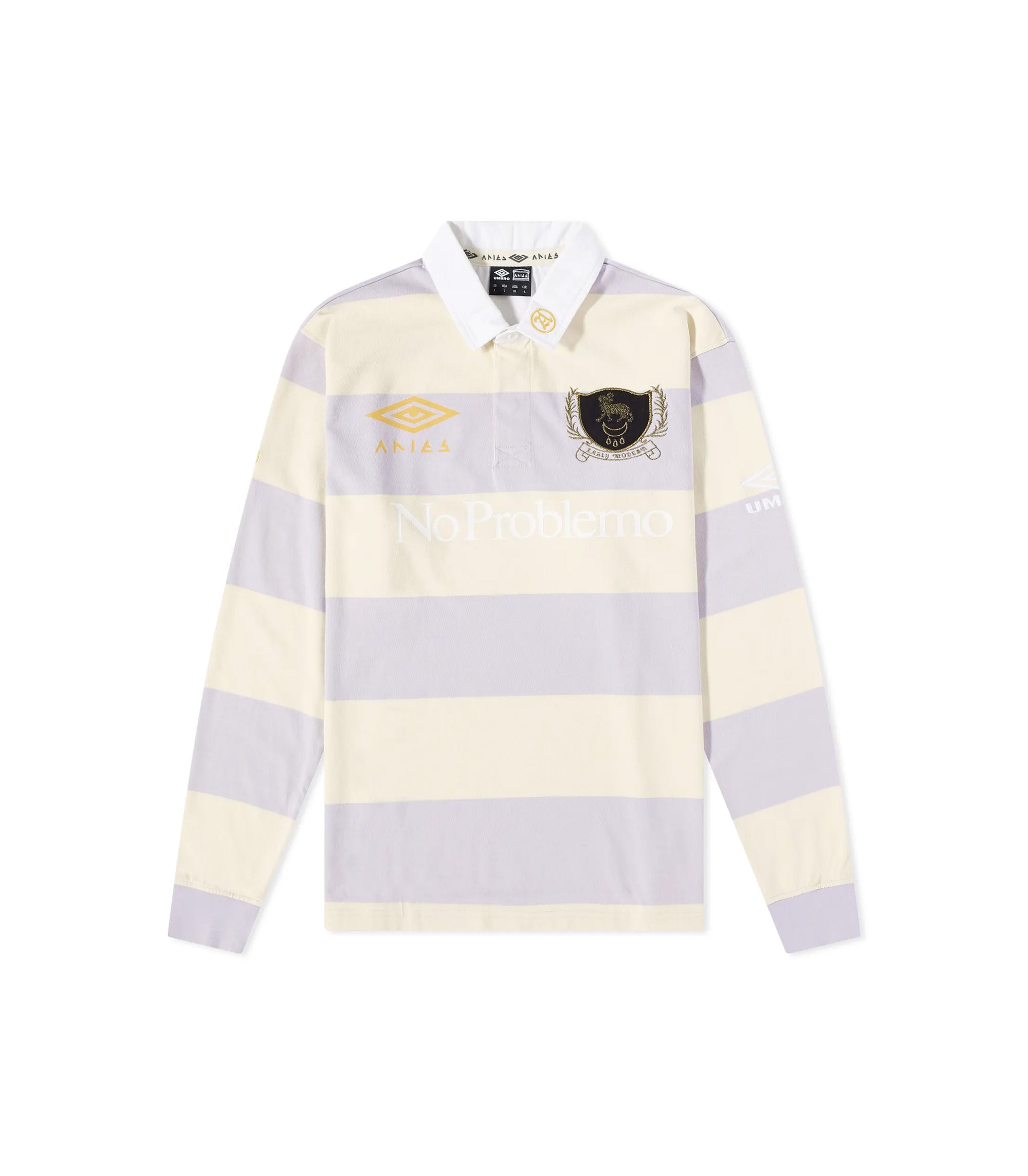 Umbro Screen Print Rugby Shirt - Beige / Lilac