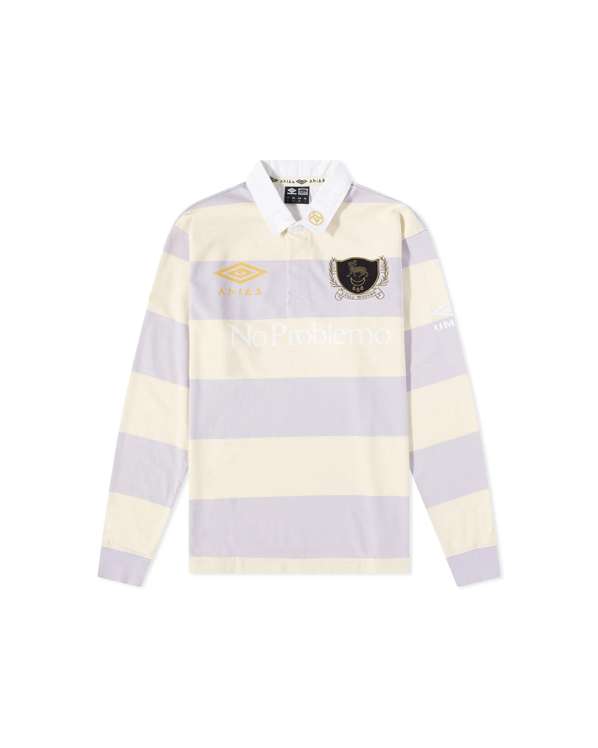 Umbro Screen Print Rugby Shirt - Beige / Lilac