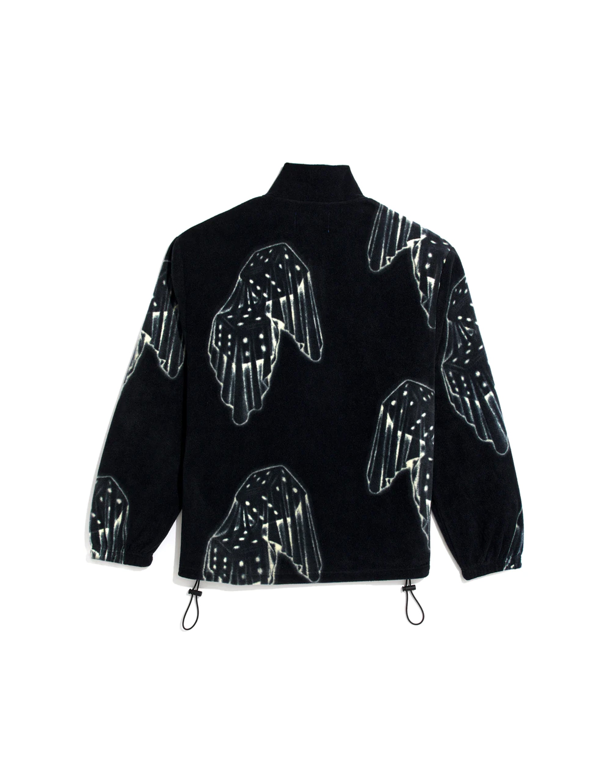 Dice Print Fleece Quarter Zip Pullover - Black / Cream