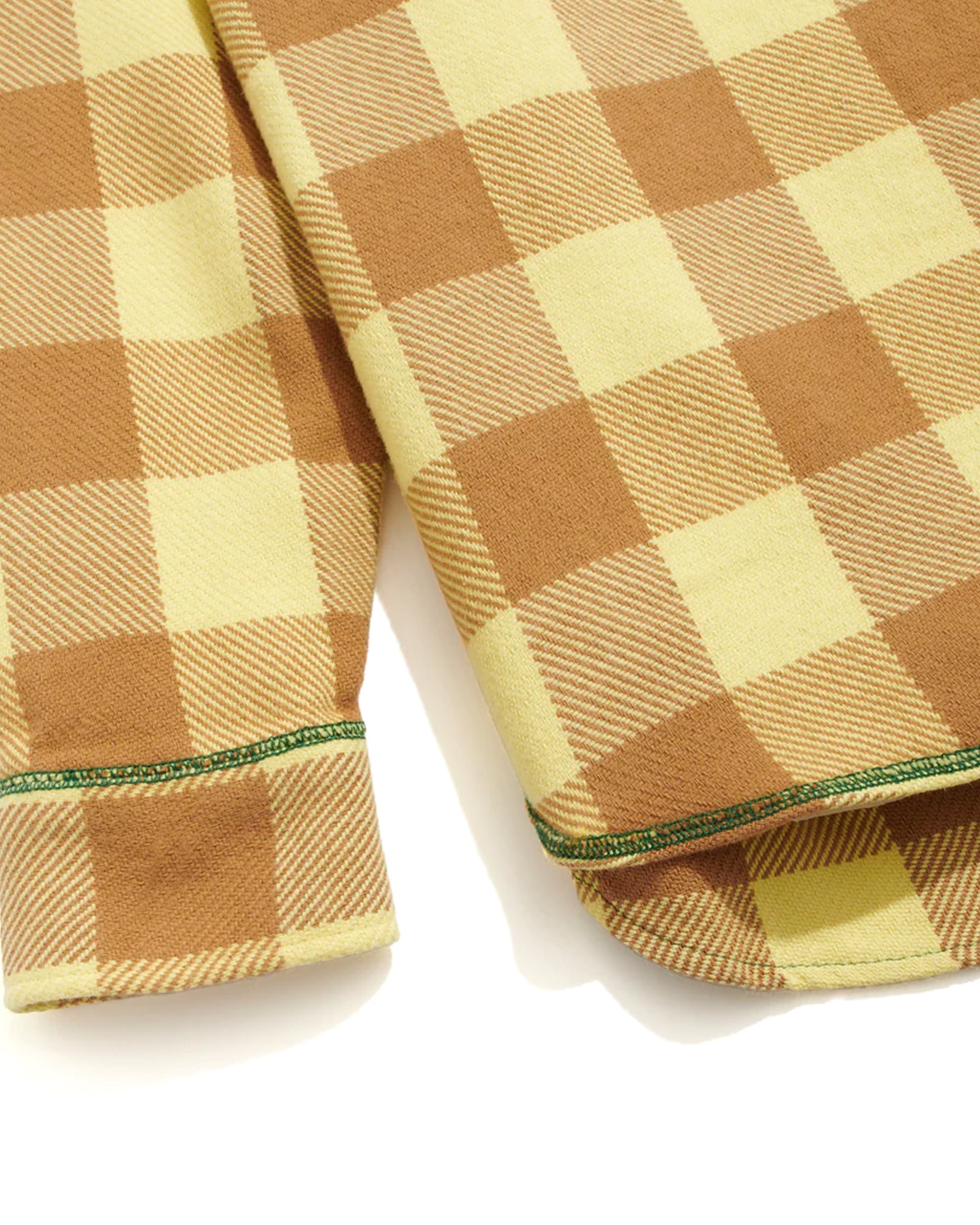 Contrast Stitch Flannel - Yellow / Brown