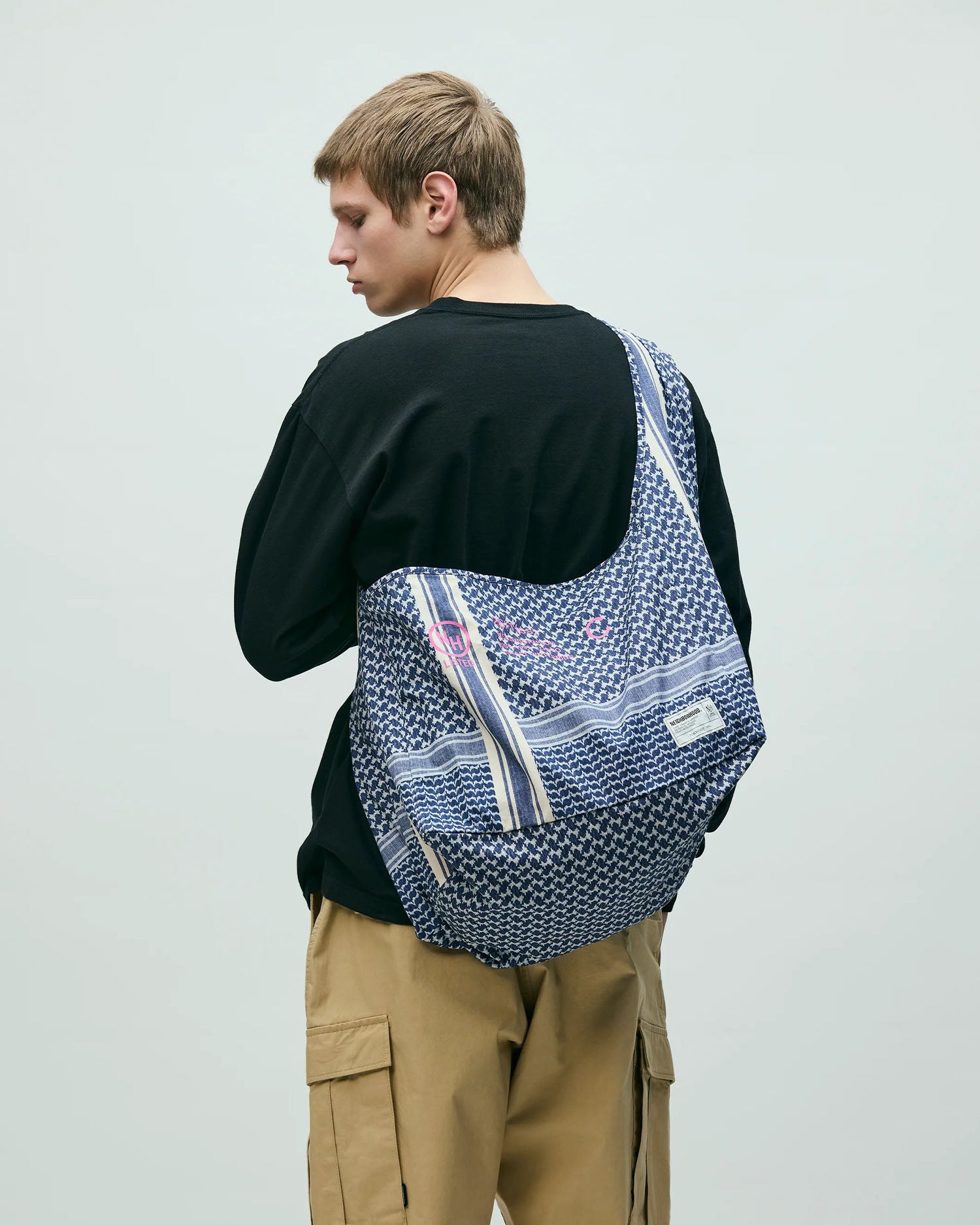 Shemagh Newspaper Bag - Navy
