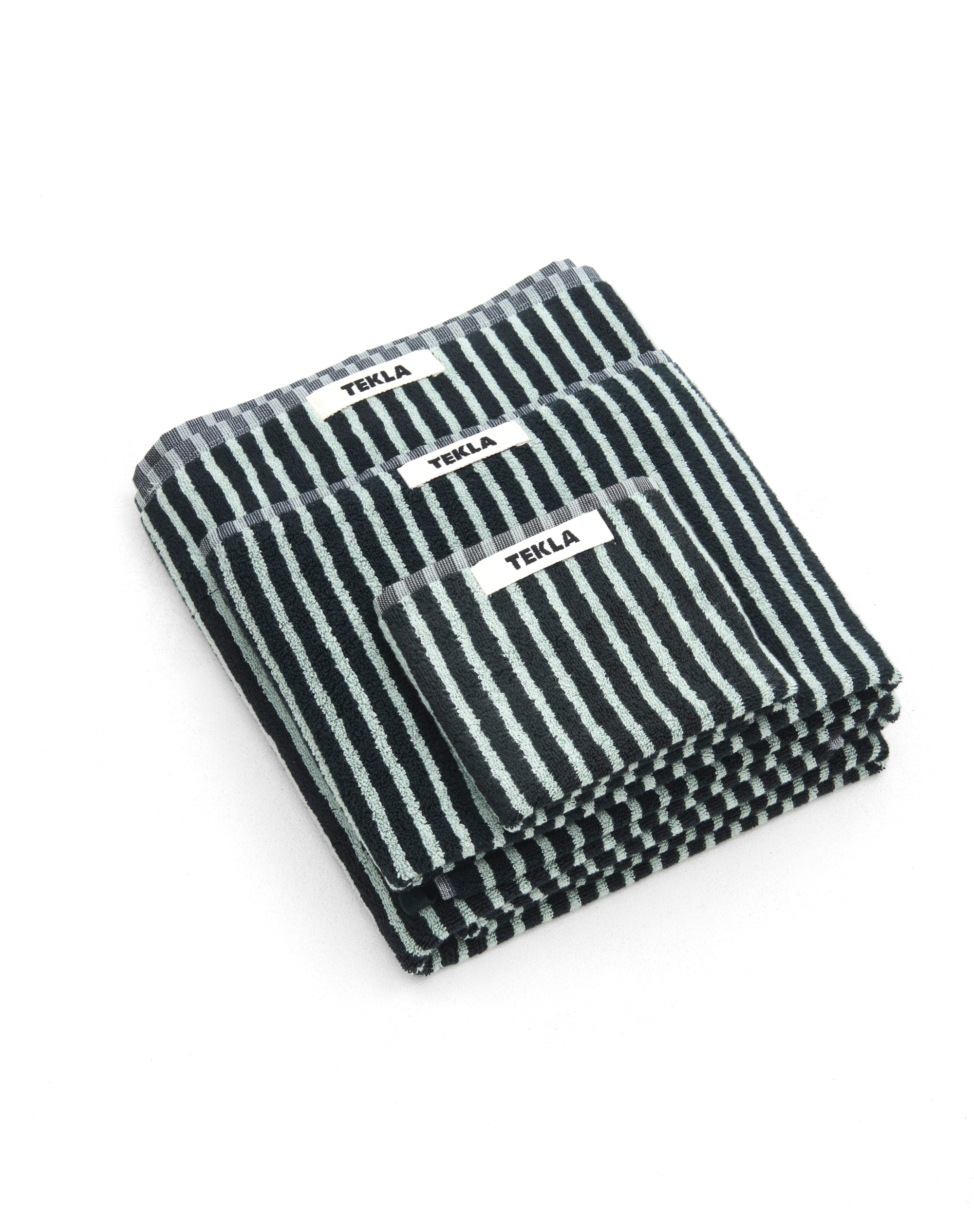 Washcloth (Striped) - Black / Mint