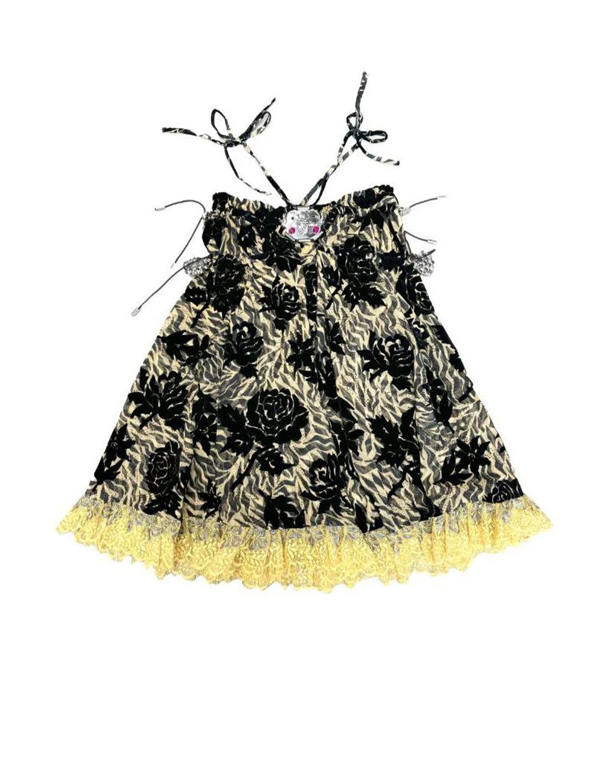Jackie Mesh Skirt - Yellow / Black