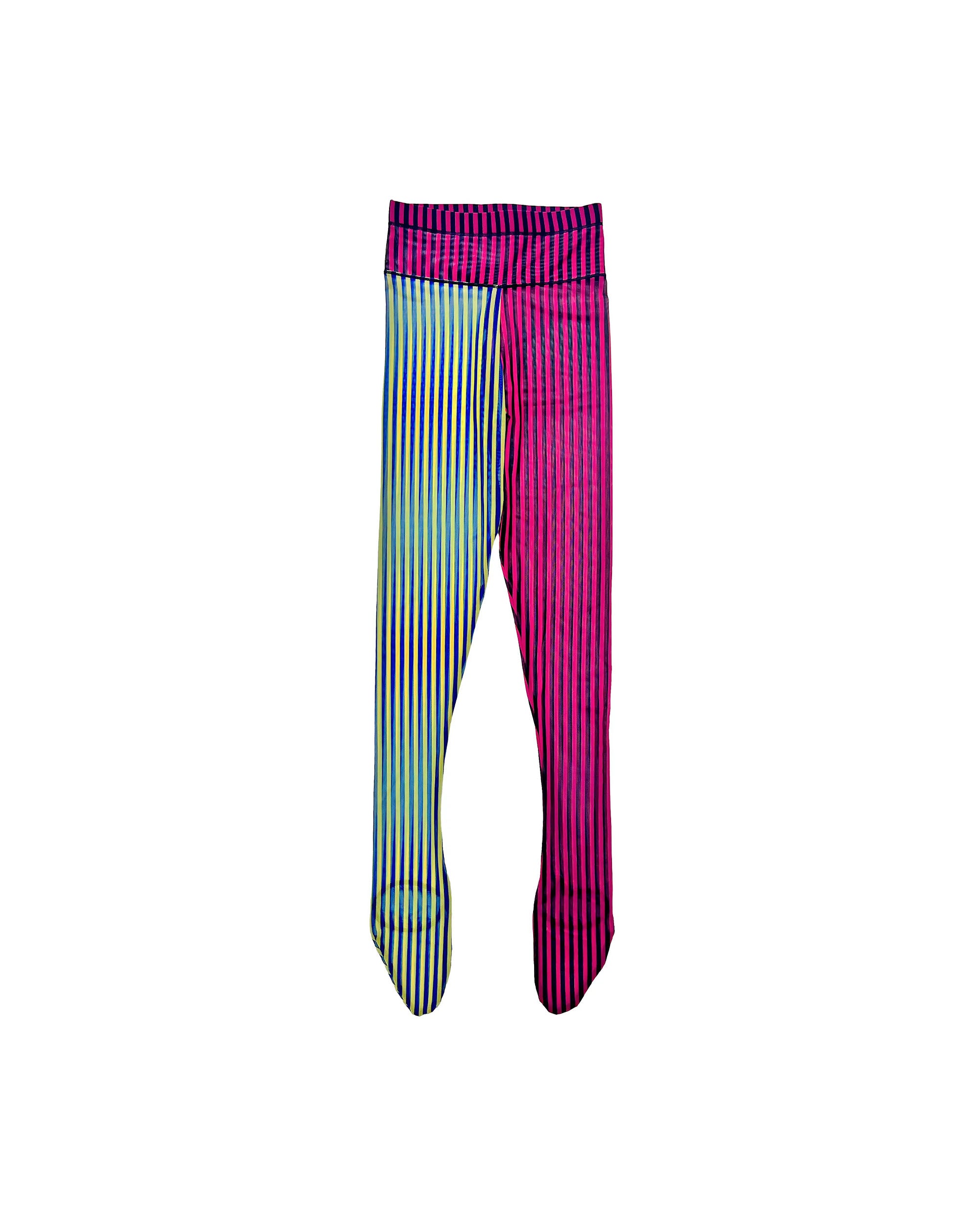 Allsorts Stripe Mesh Leggins - Pink / Yellow