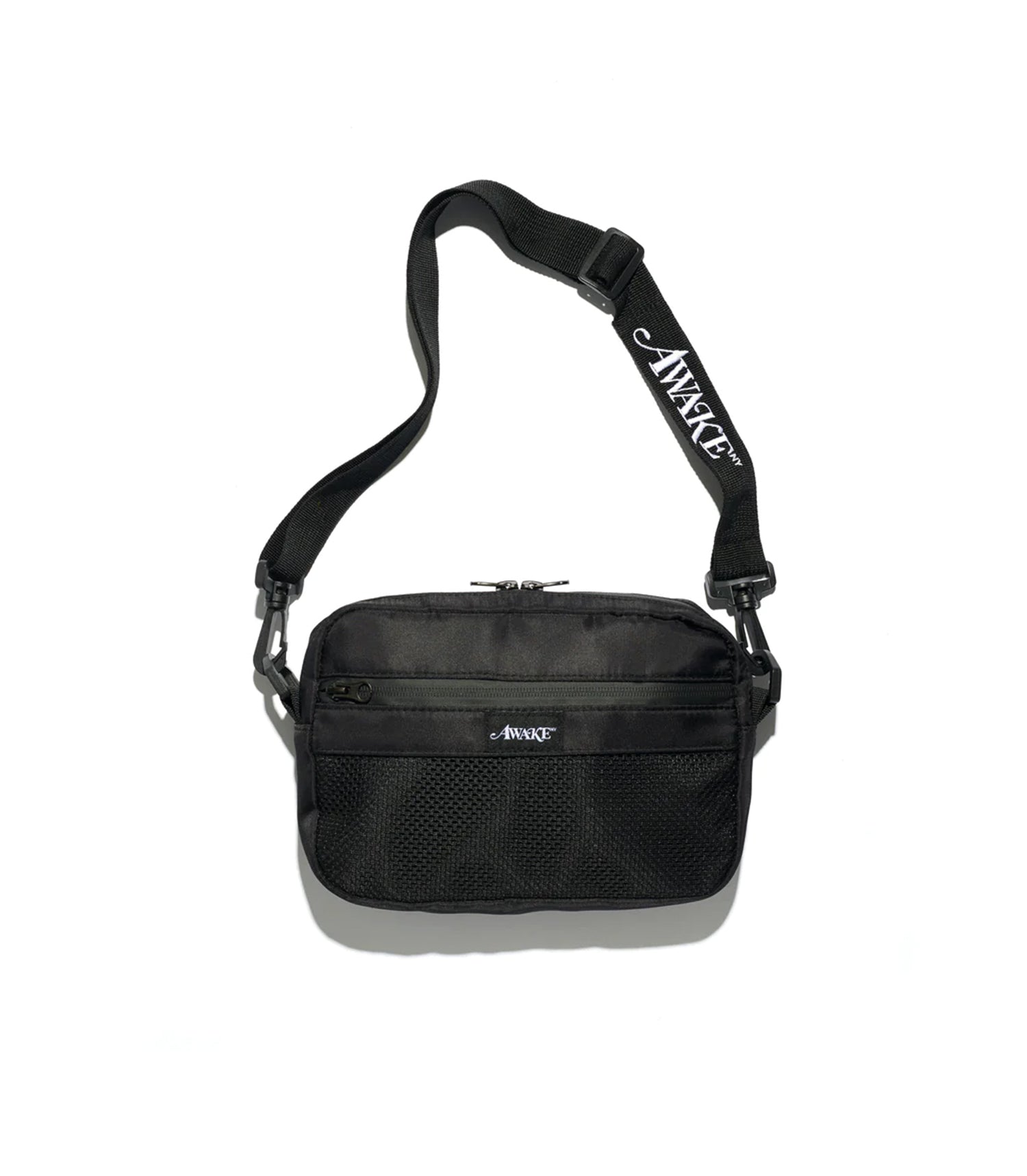 Canvas Logo Messenger Bag - Black