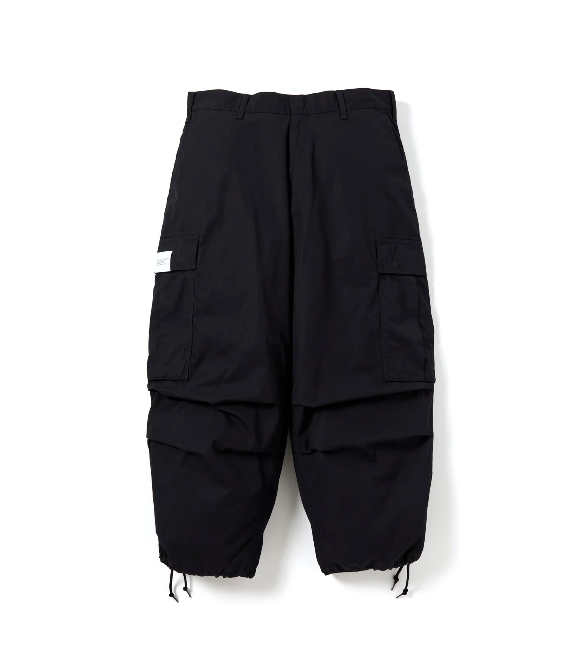Wide Cargo Pants - Black