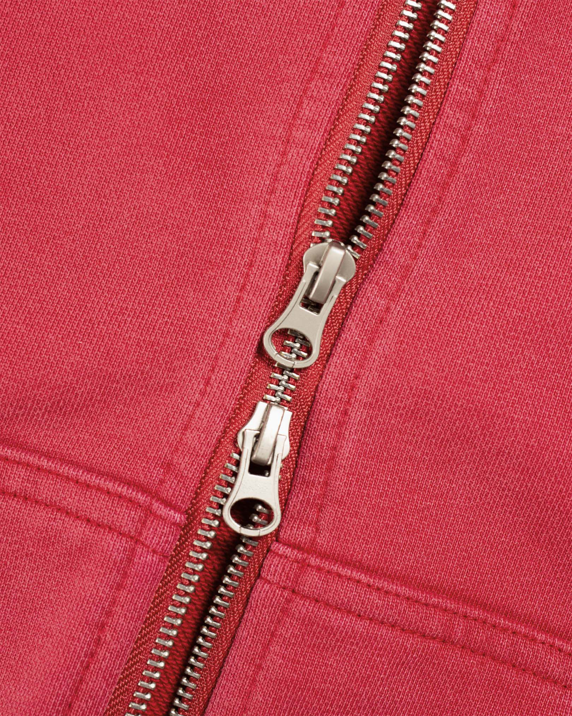 Harlequin Washed Zip Hoodie - Red