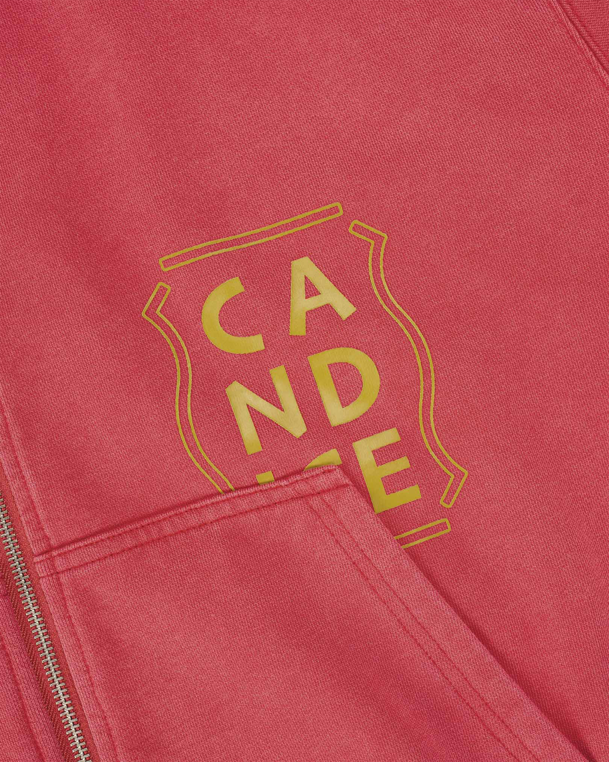 Harlequin Washed Zip Hoodie - Red