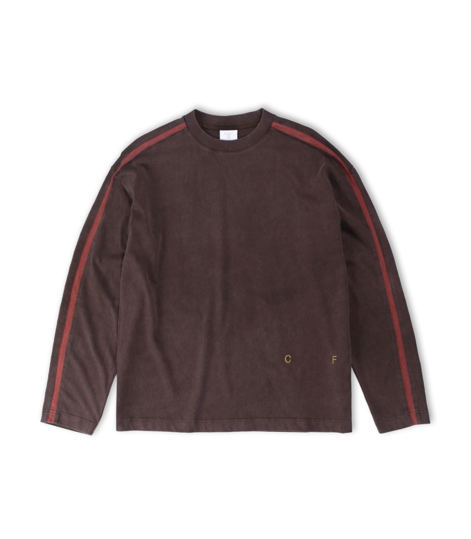 Racer LS Tee - Brown / Red Stripe