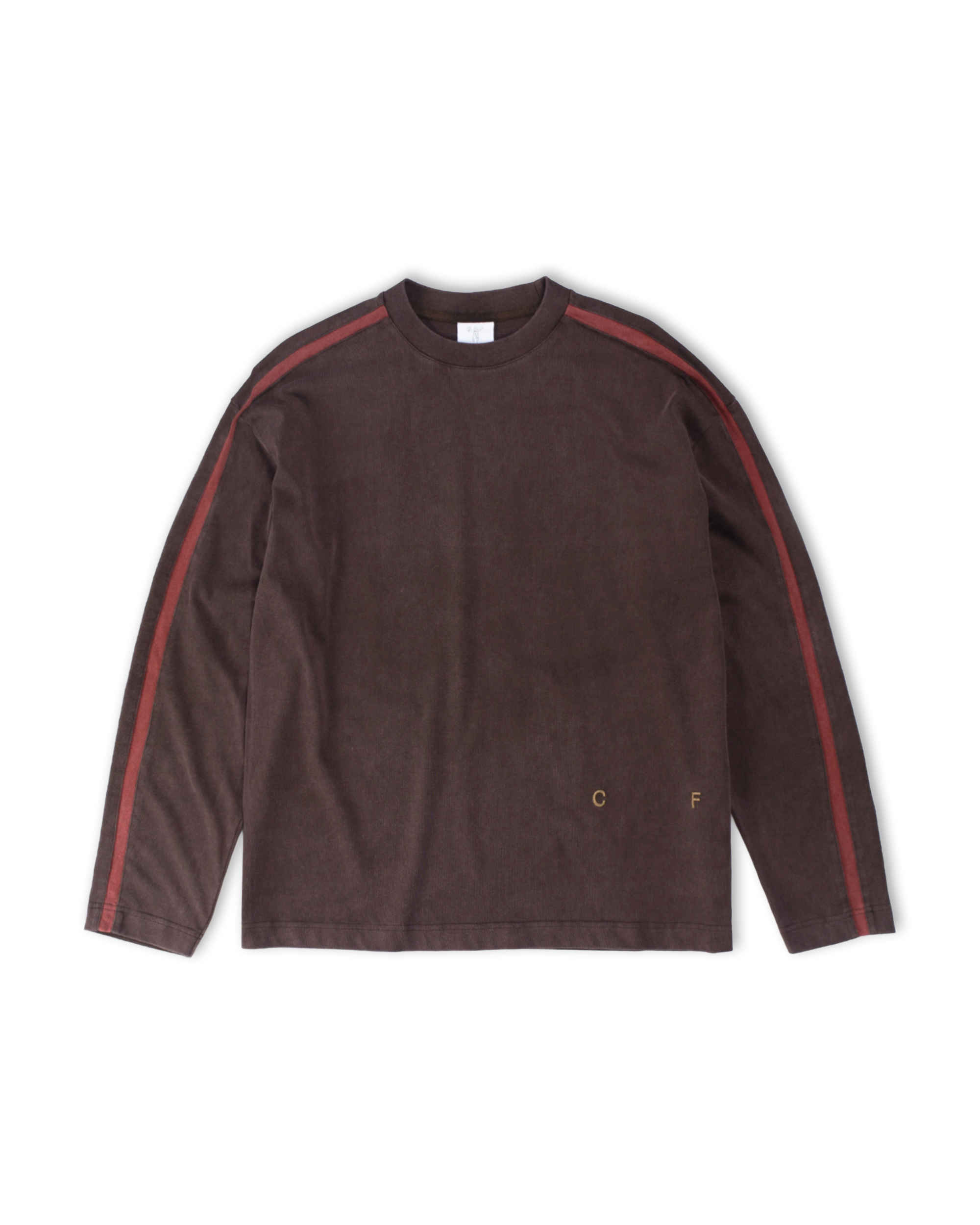 Racer LS Tee - Brown / Red Stripe